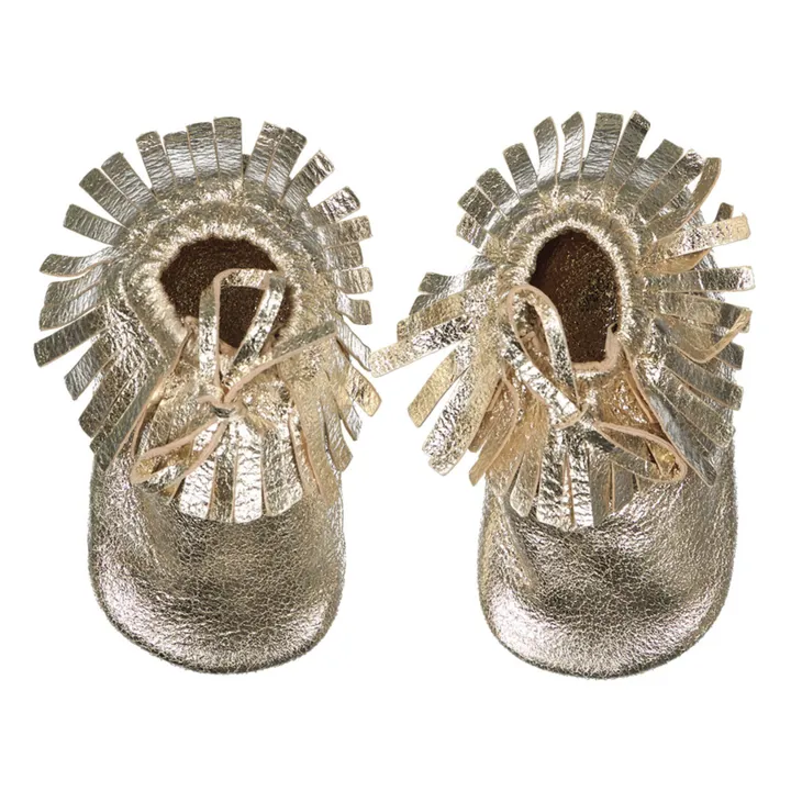 Louis Louise Chaussons Cuir Apache | Doré