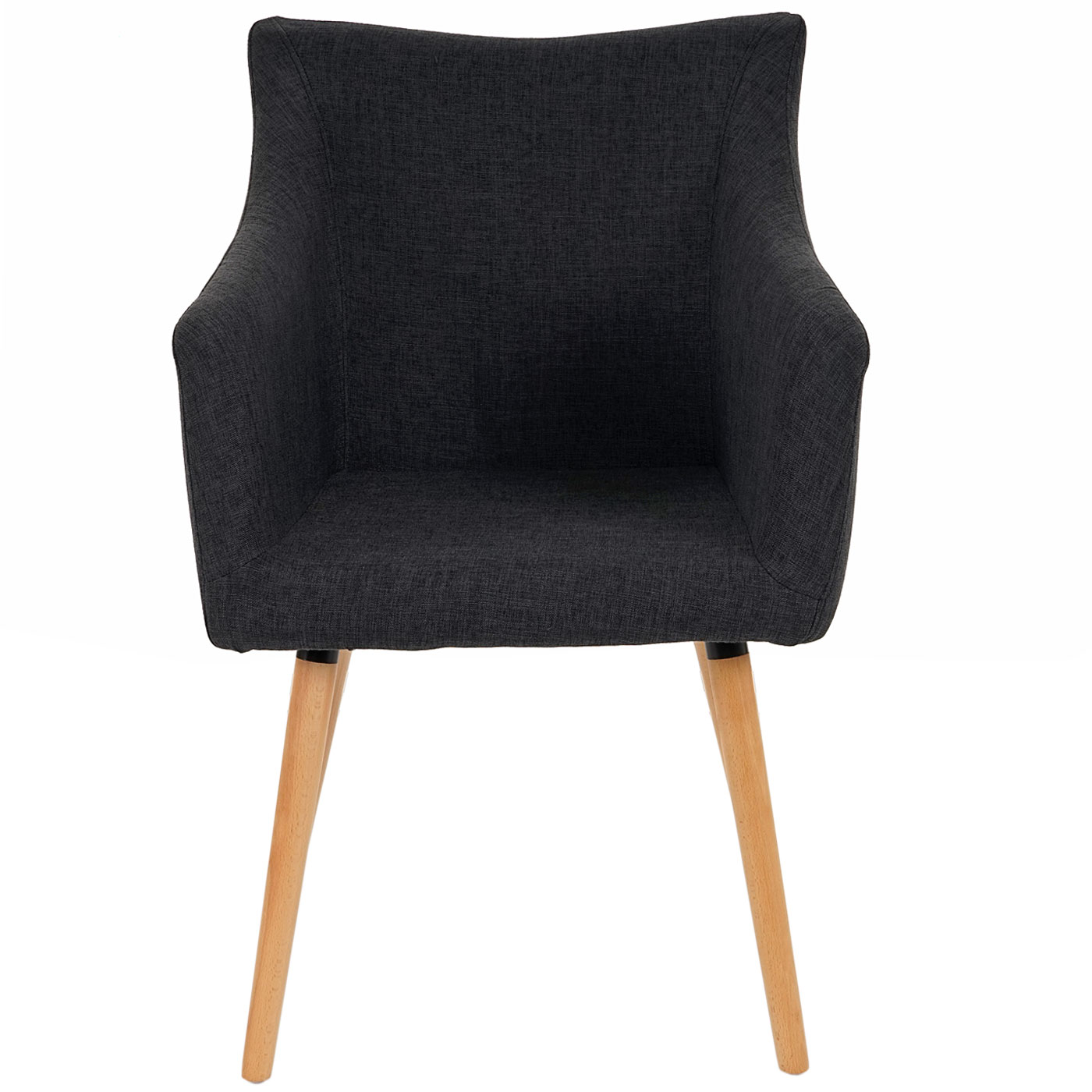 Esszimmerstuhl Vaasa T382, Stuhl Küchenstuhl, Retro 50er Jahre Design ~ Textil, dunkelgrau