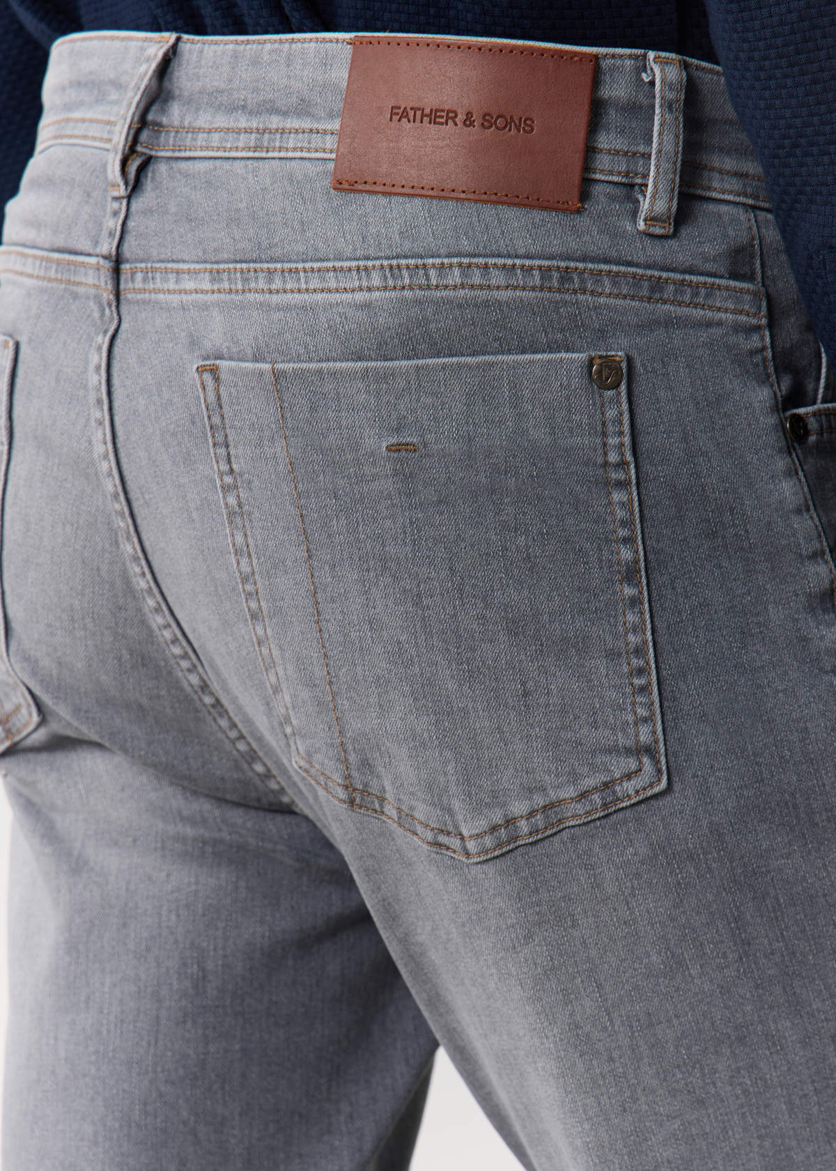 Jean skinny en coton stretch gris perle