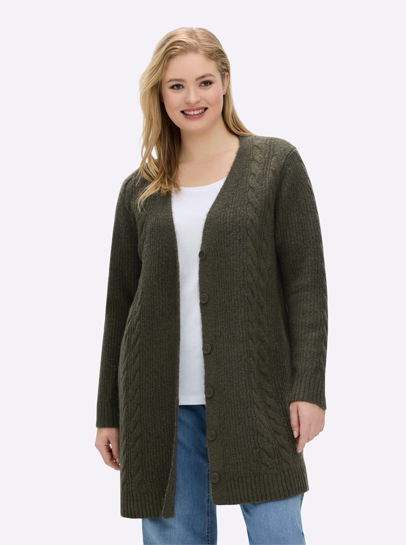 Sheego Longstrickjacke