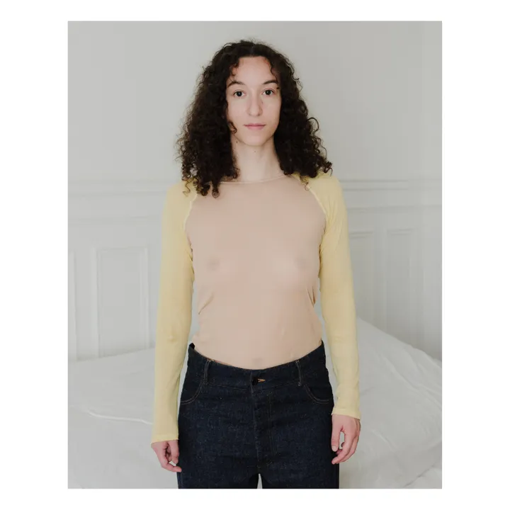 Baserange T-shirt Gene Gaze de Coton Bio | Camel