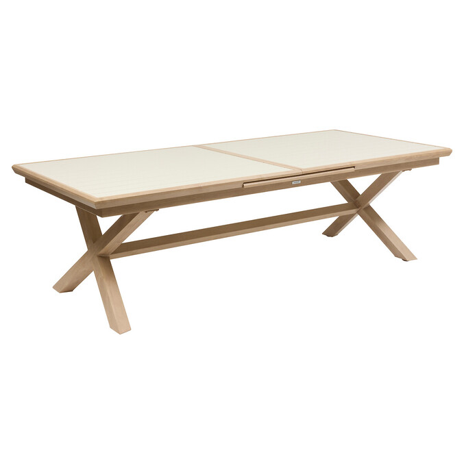 Ensemble table de jardin extensible AXIOME + 12 fauteuils AXANT Argile