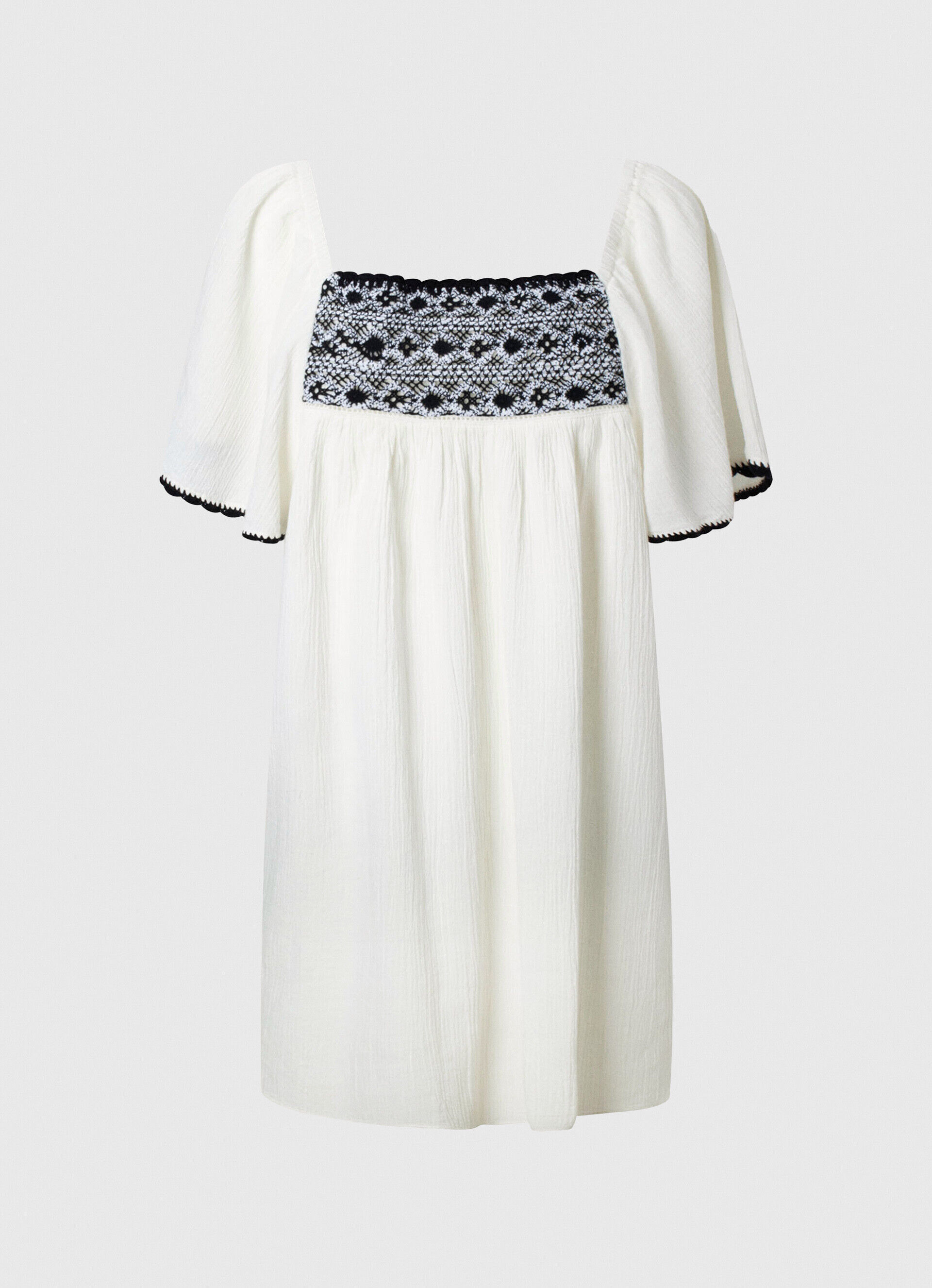 VESTIDO BAMBULA DE ALGODÃO - mousse branca