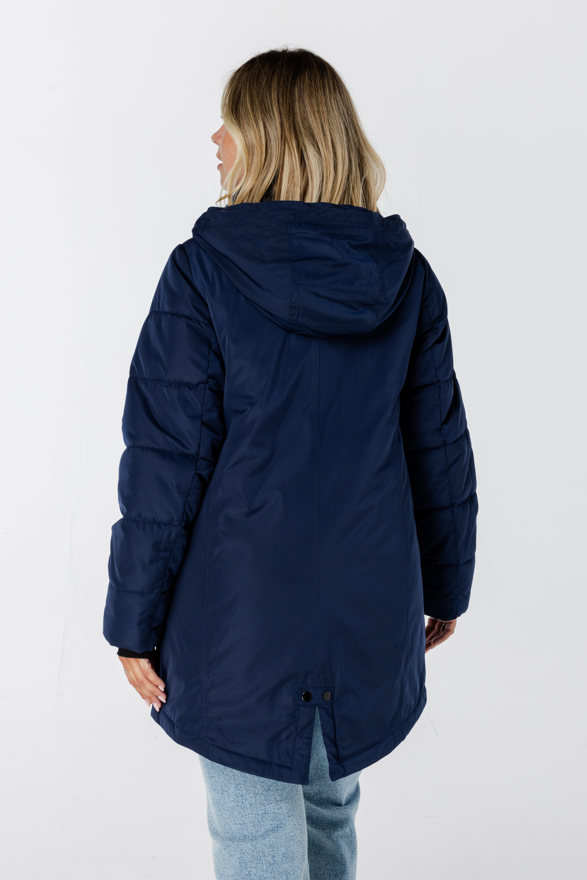 Jas met ritssluiting en capuchon Navy blauw
