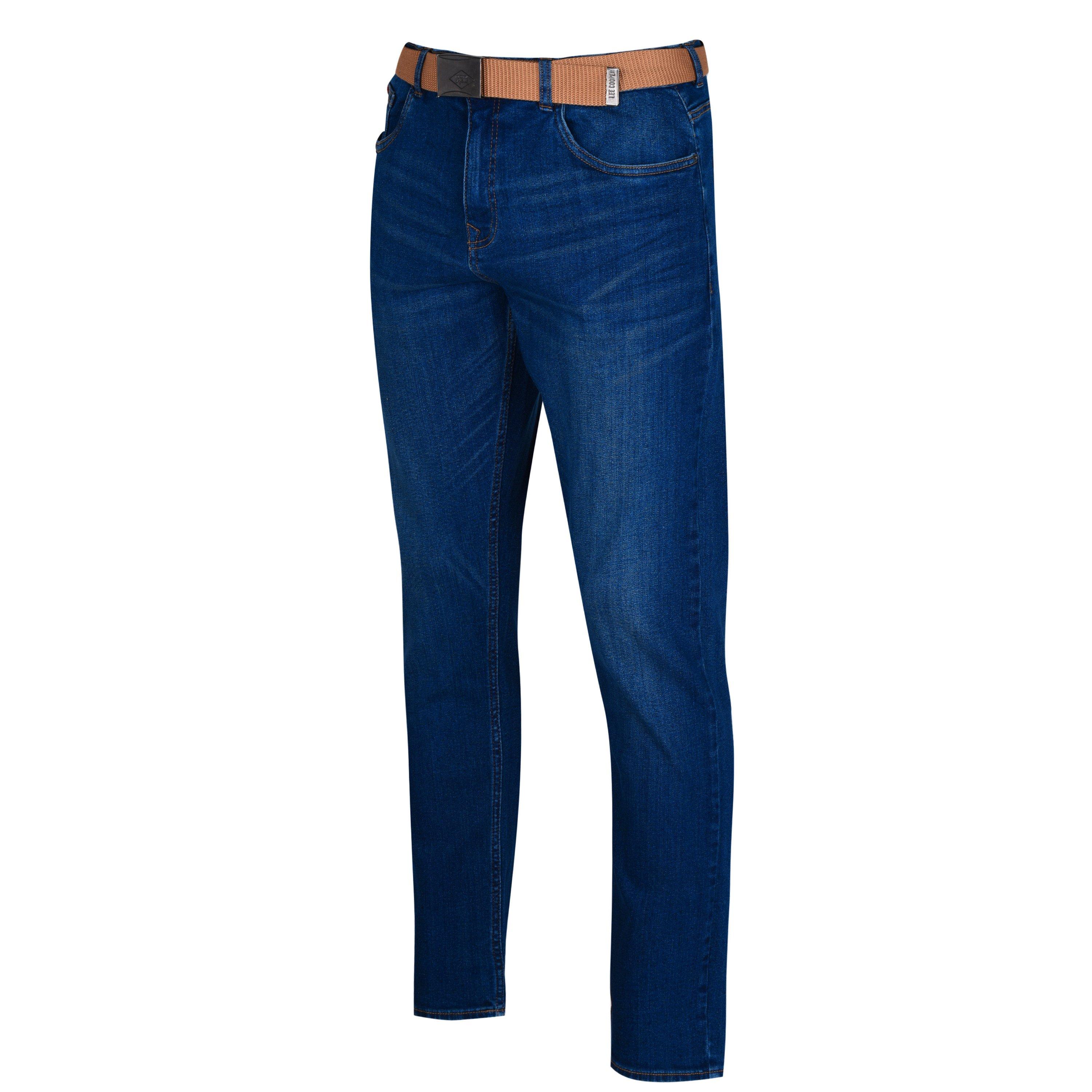 Lee Cooper Belted Jeans Mens