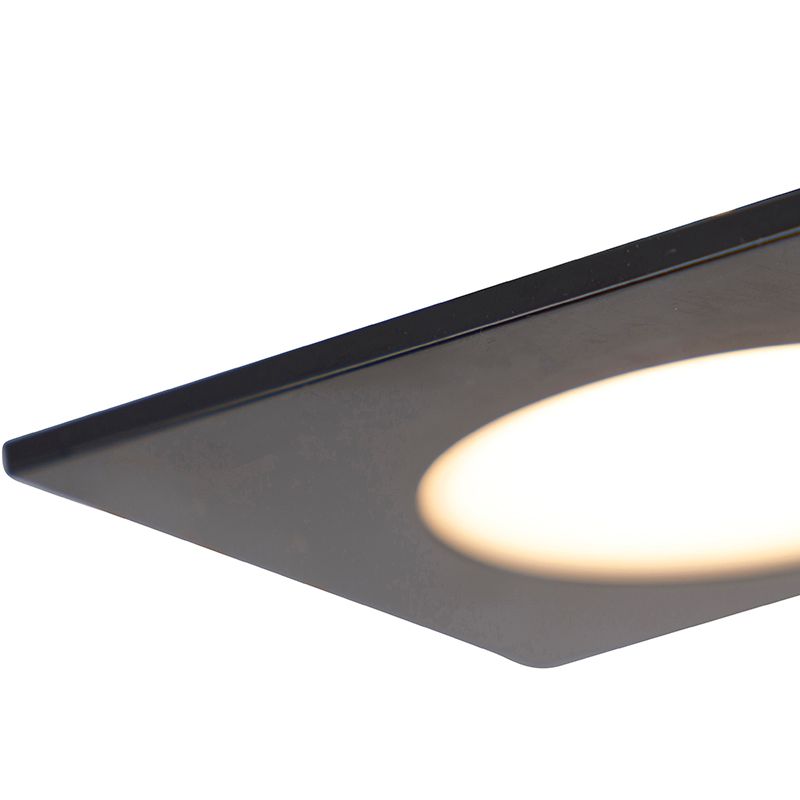 Set van 6 inbouwspots zwart incl. LED 3-staps dimbaar IP65 - Simply