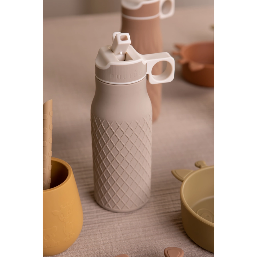 Nuuroo Trinkflasche Lindi Silikon 450 ml Cobblestone