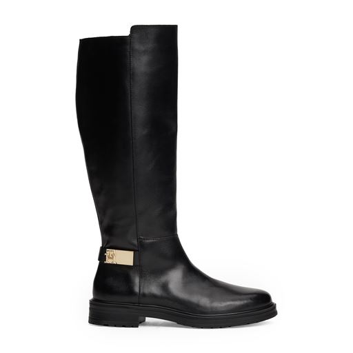 Tommy Hilfiger TH Logo Langskaftede Støvler, Black, 39
