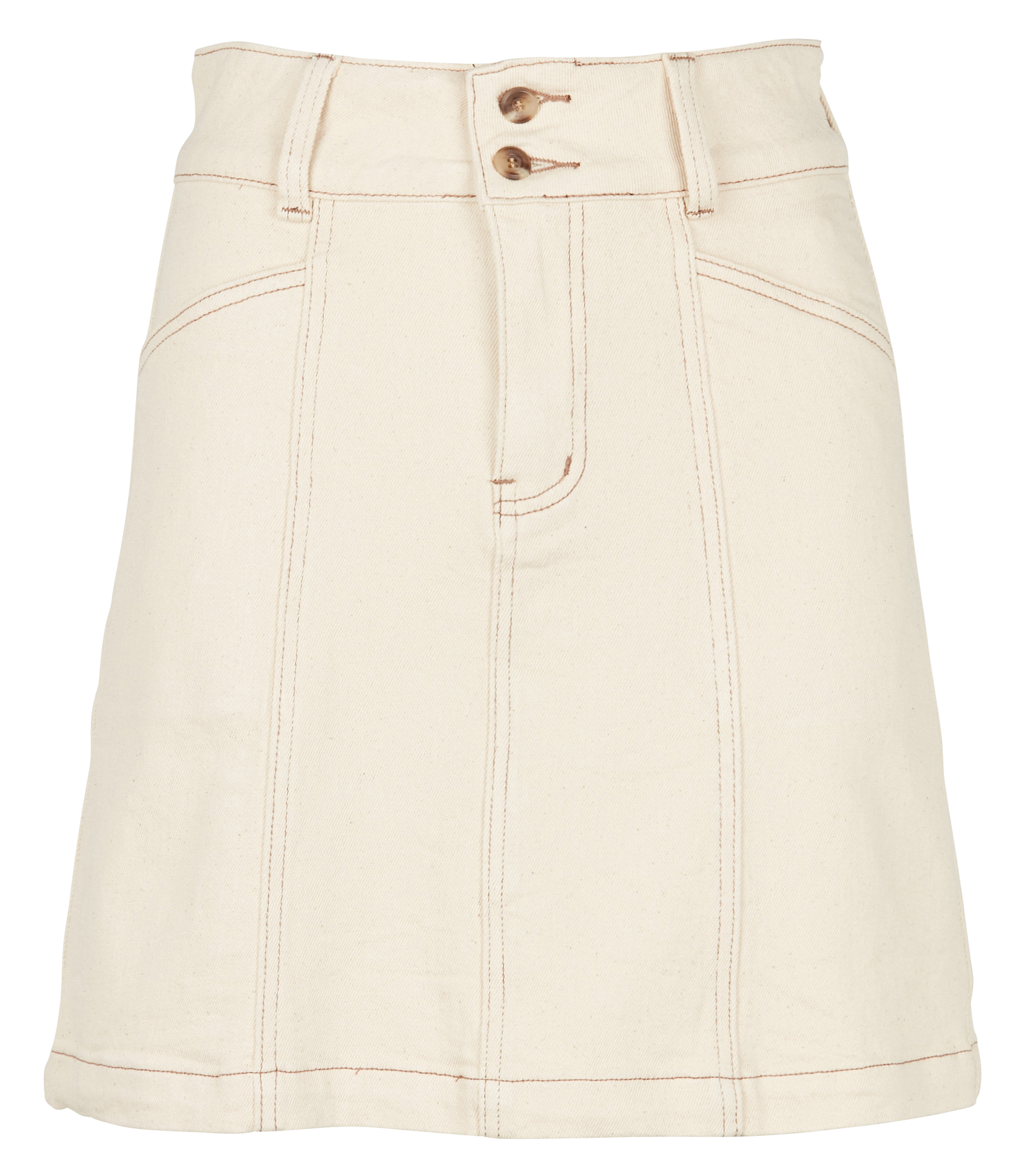 Jupe courte en jean| Beige