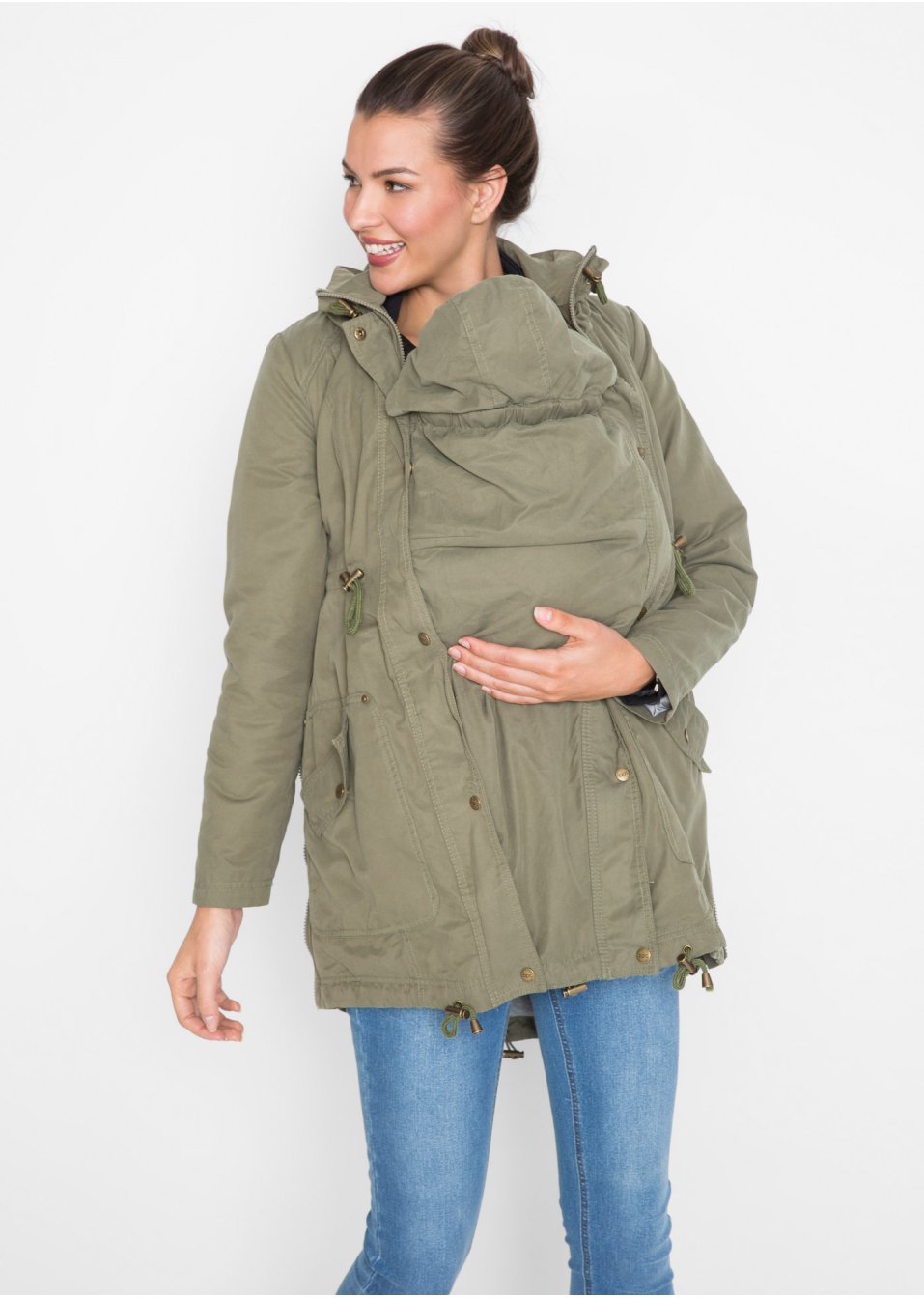 Parka de grossesse et de portage, doublure jersey