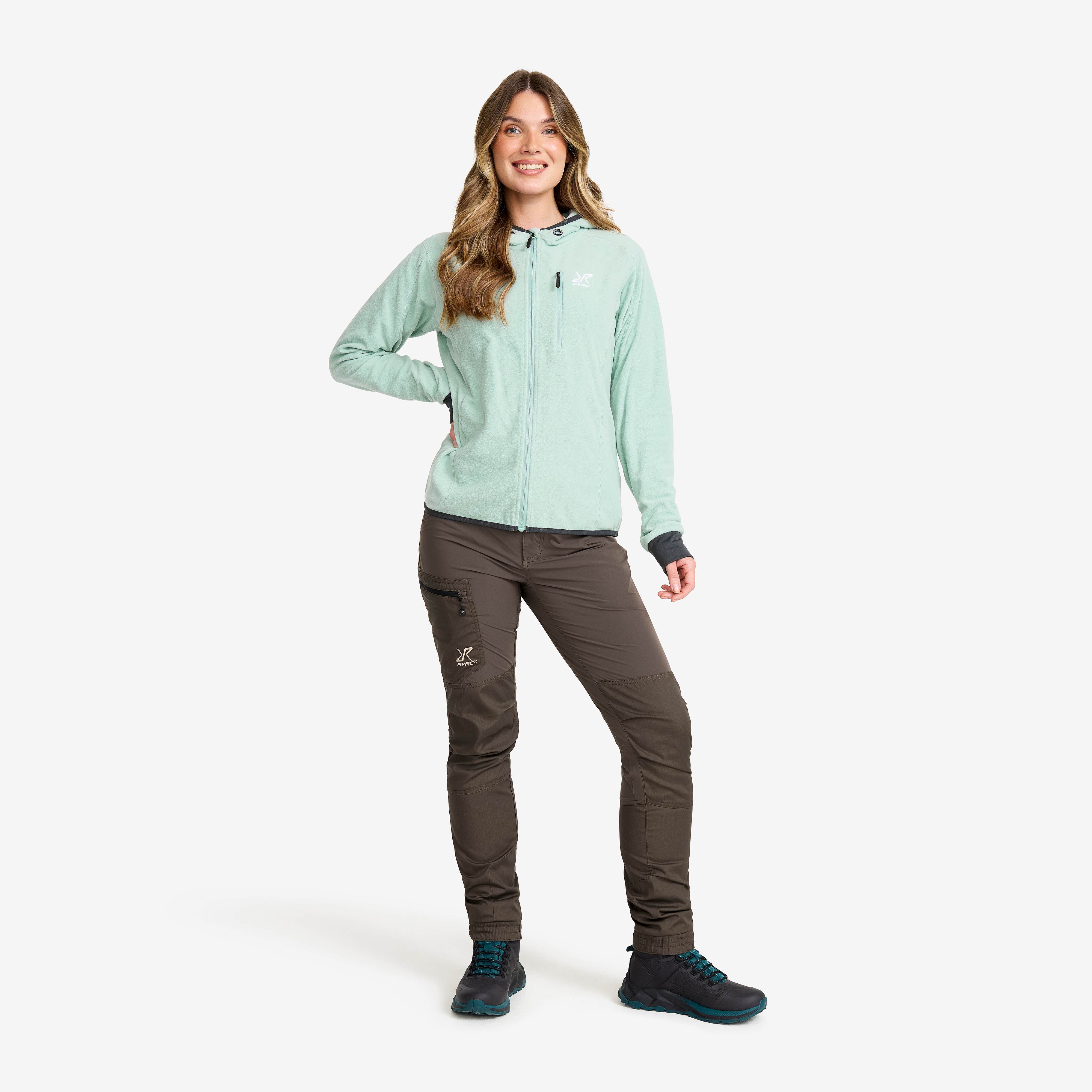Trekker Hoodie Dame Gray Mist