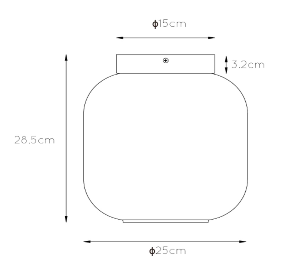 Lucide Joanet plafondlamp 25cm 1x E27 zwart