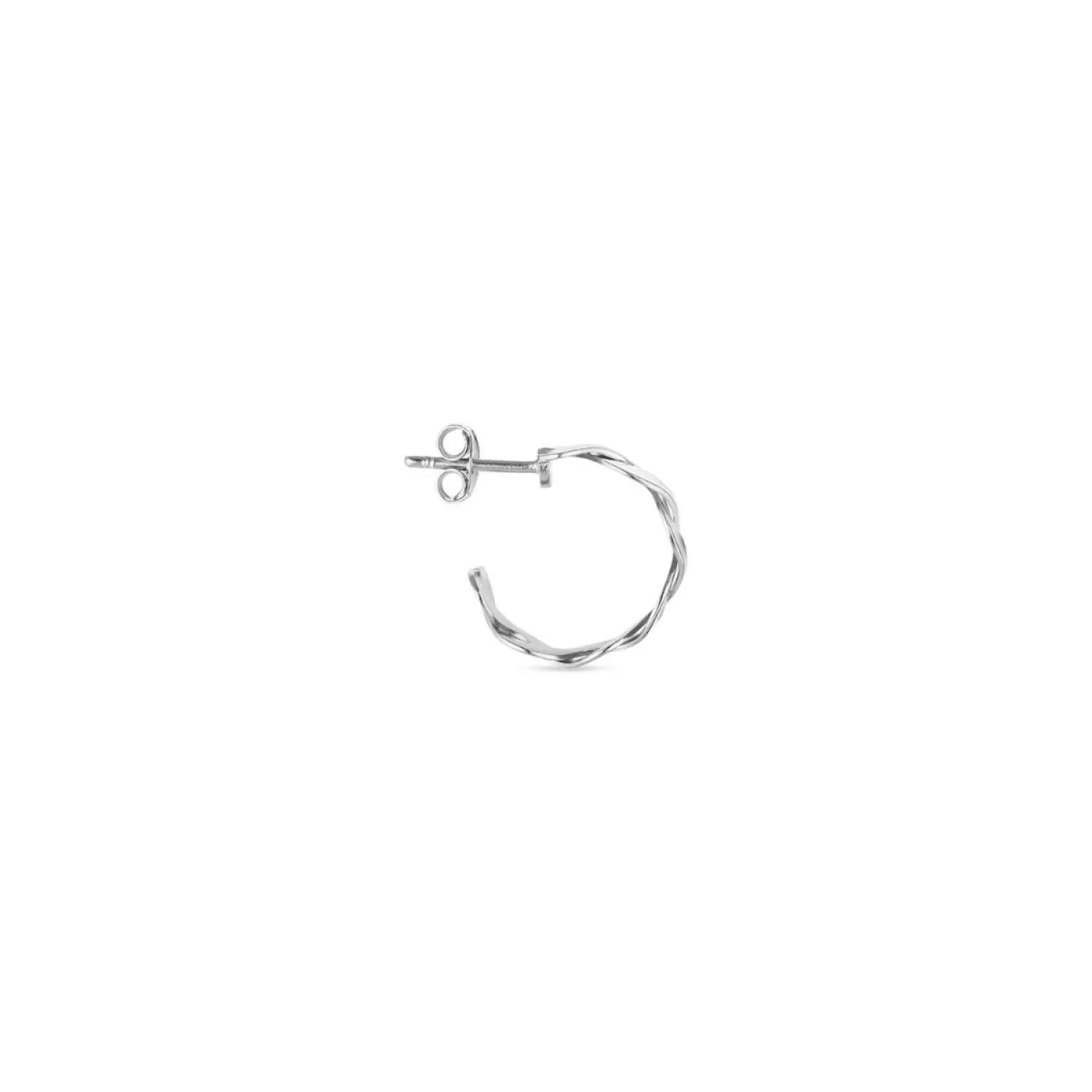 Jane Kønig Small Wavy Hoop Ørering Single Sølv SWH-AW22-S