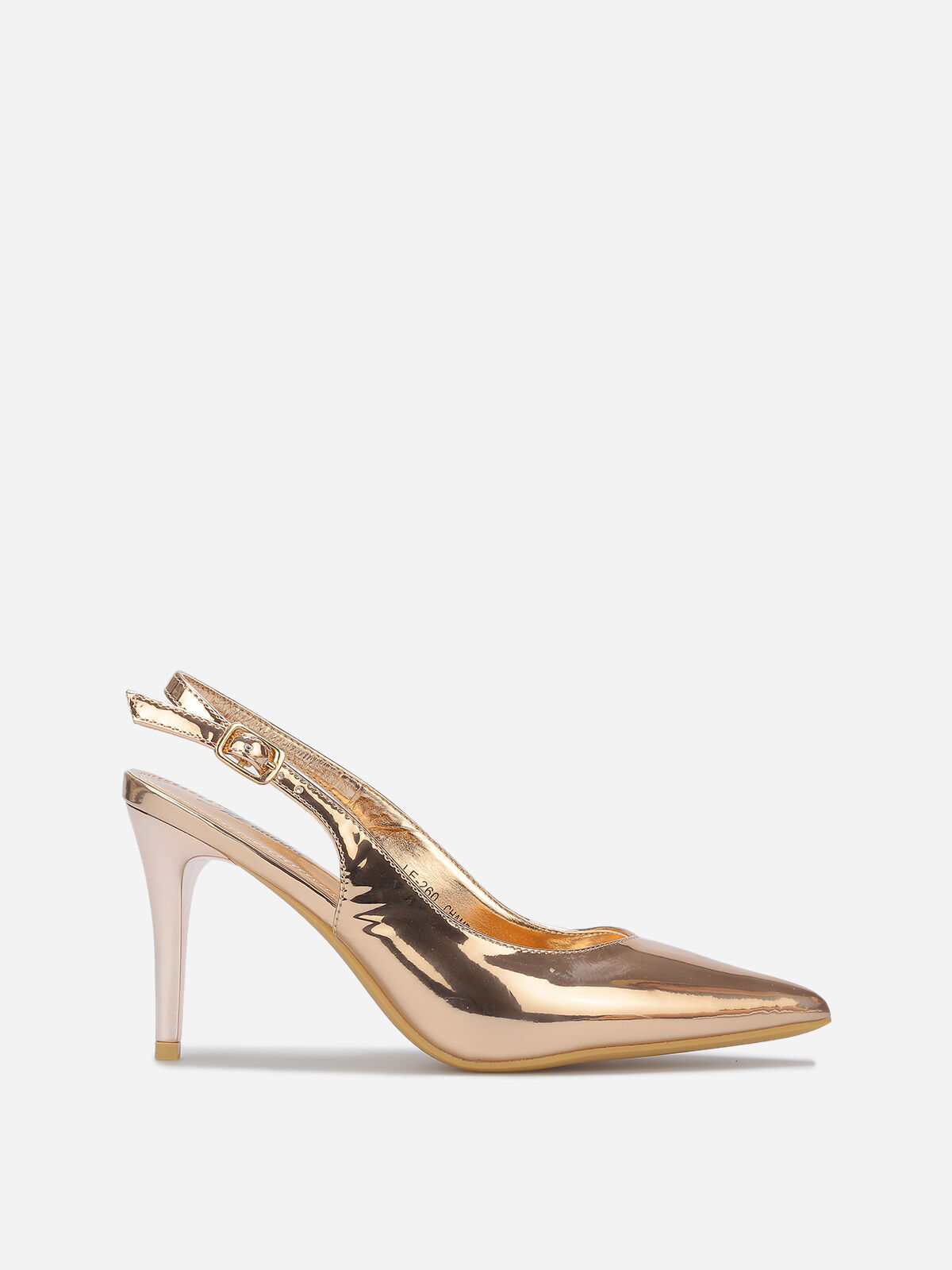 Escarpins slingback vernis- Doré rose