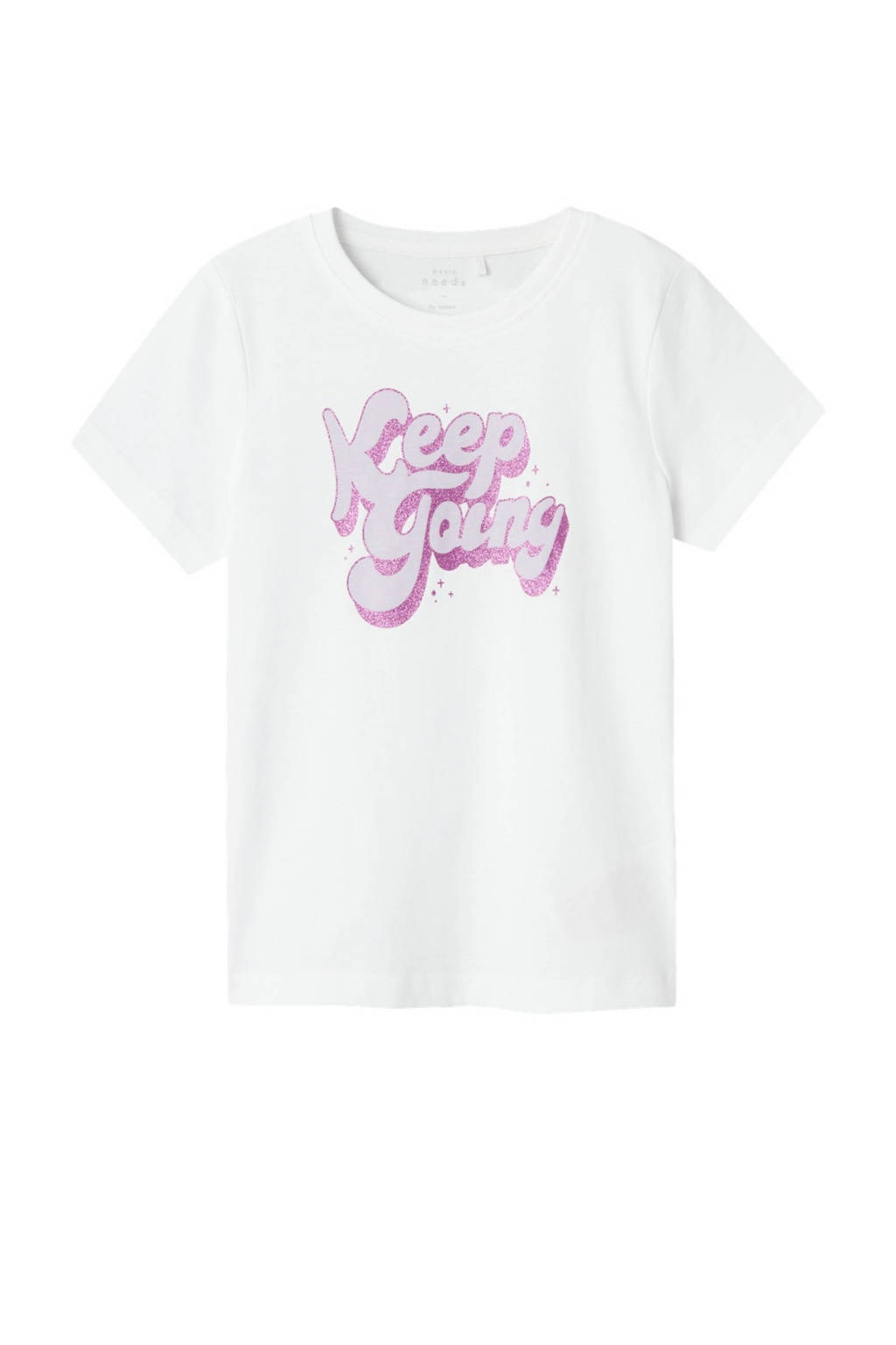 NAME IT T-shirt NKFVEEN met printopdruk wit