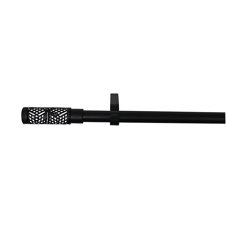 Kit de tringle à rideau extensible embout bouchon Araxos GoodHome 200/330 cm Ø16/19 mm noir