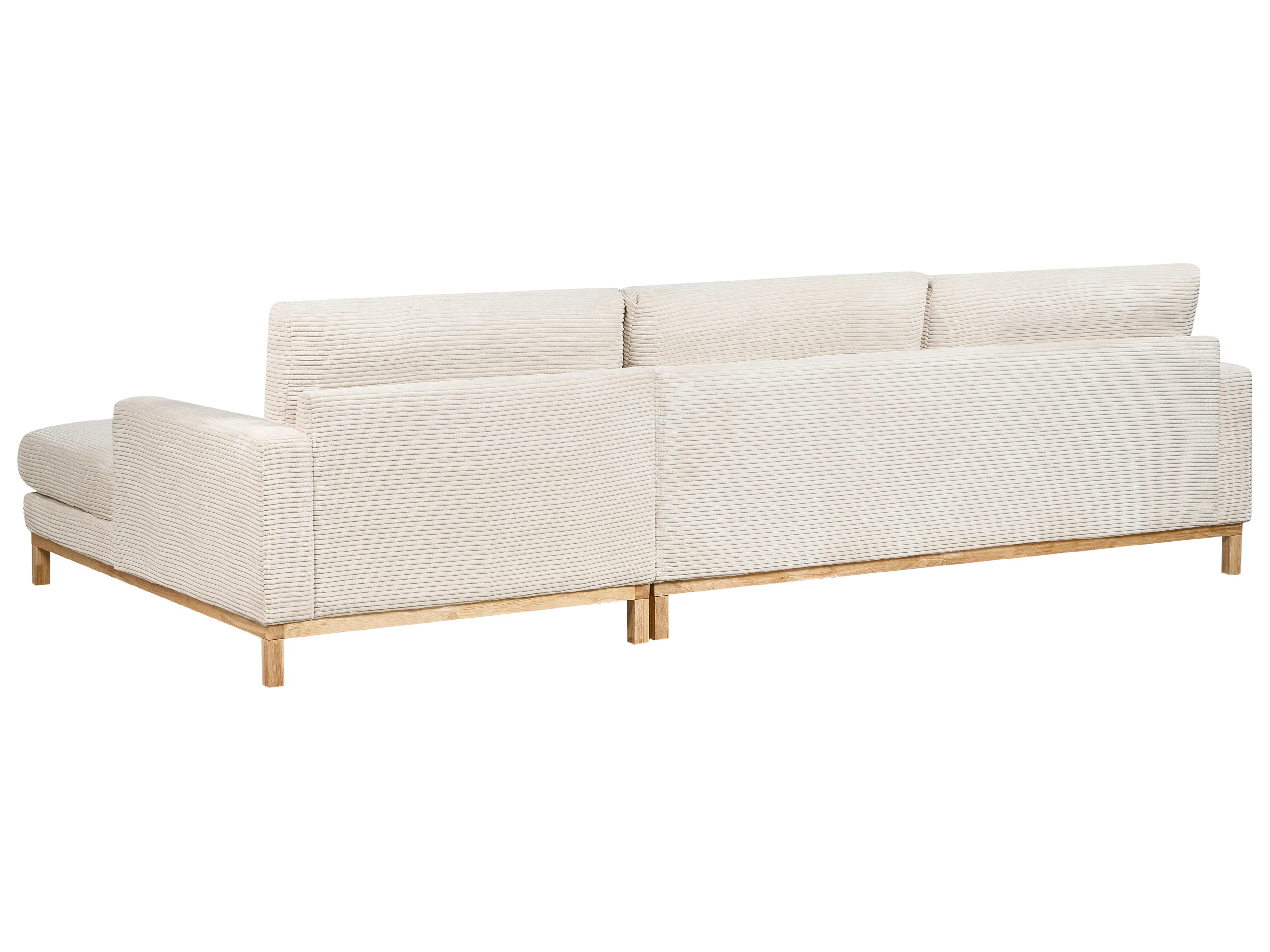 Hoekbank 4-zits SIGGARD Corduroy Lichtbeige linkszijdig