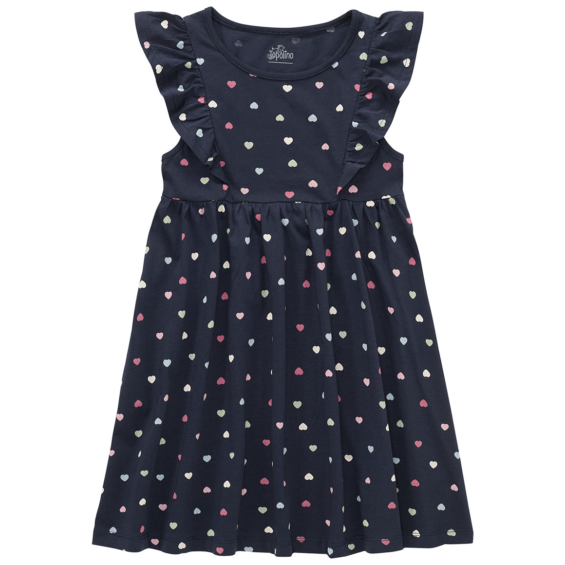 Topolino Mädchen Kleid mit Herz-Allover rosa / dunkelblau