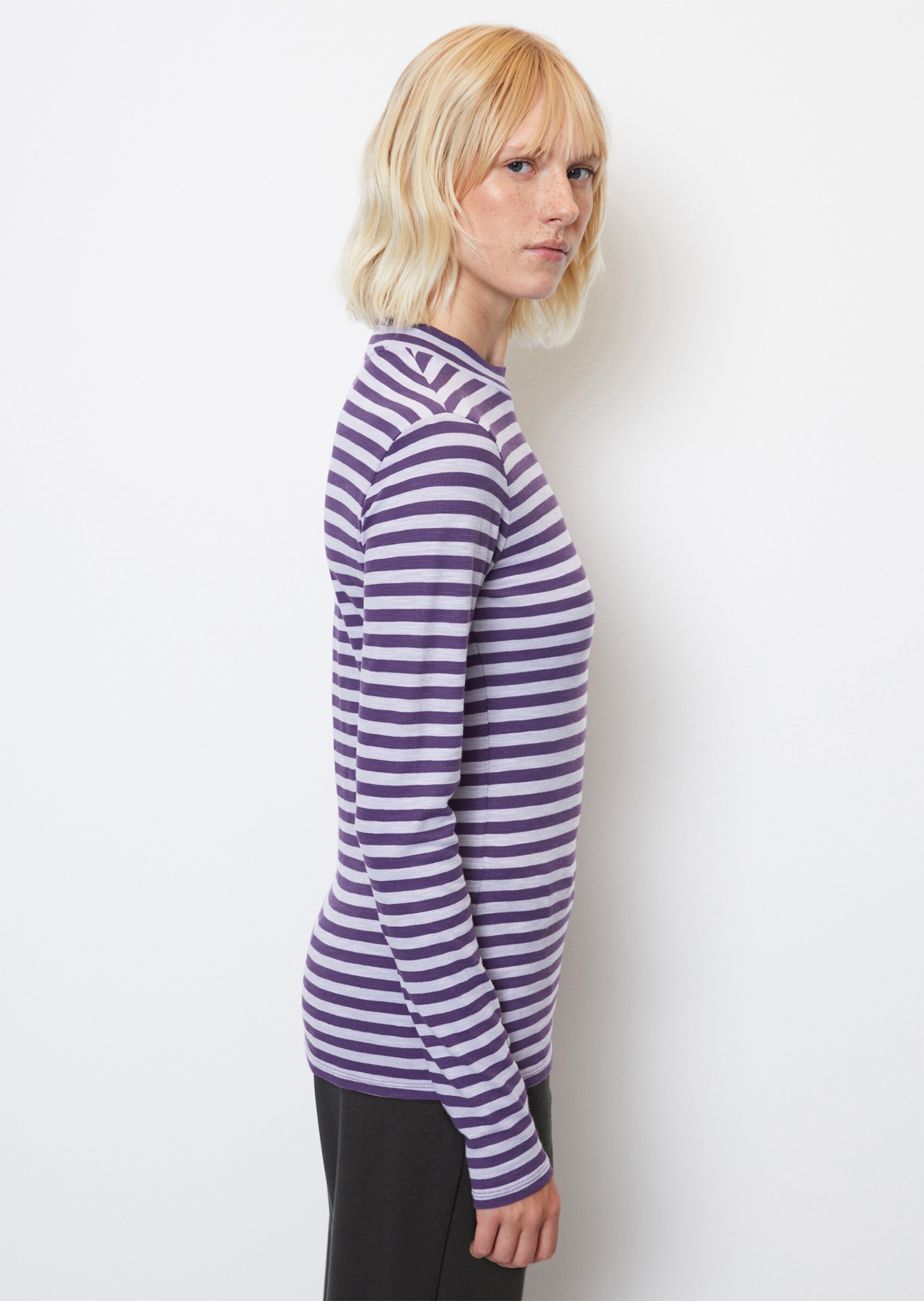 Ringel-Longsleeve regularaus Slubjersey