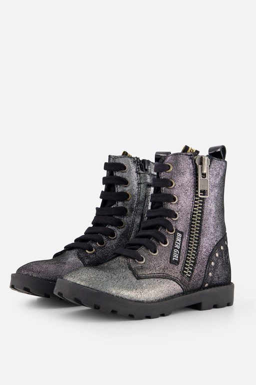 Shoesme Veterboots zwart Leer