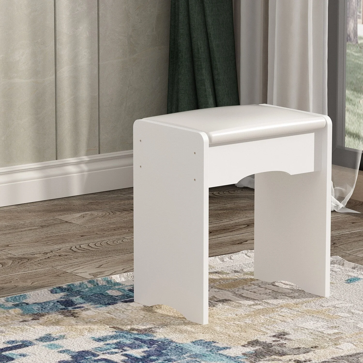 Makeup Vanity Set Table With LED Light &Mirror & Stool