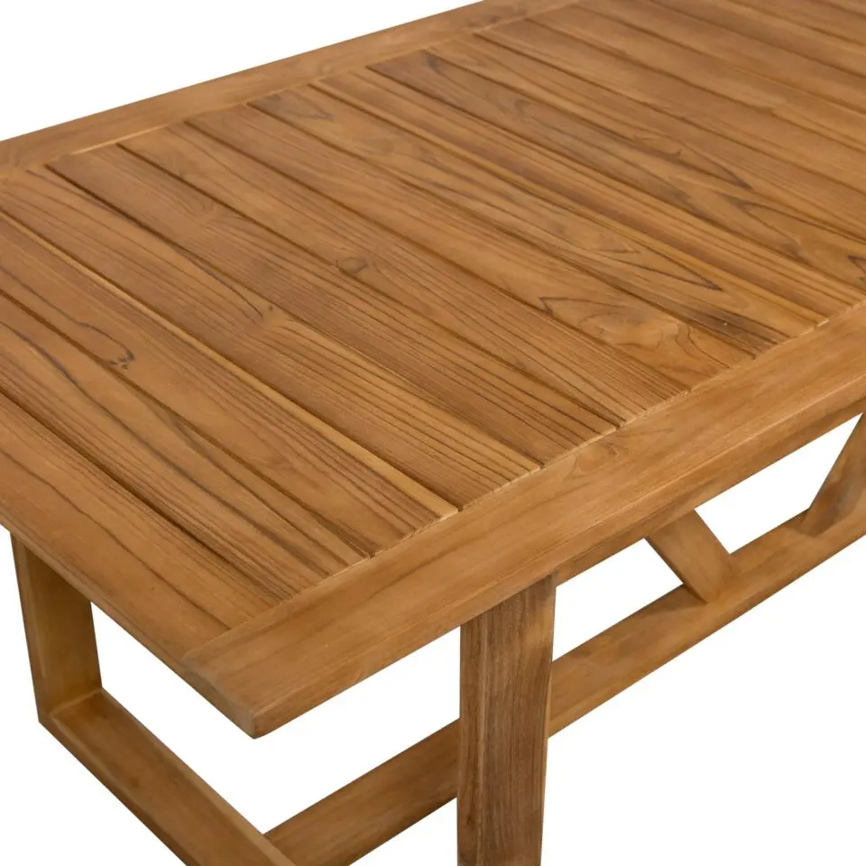 WOOOD Beaver Tuintafel - Teak - Naturel - 75x240x90