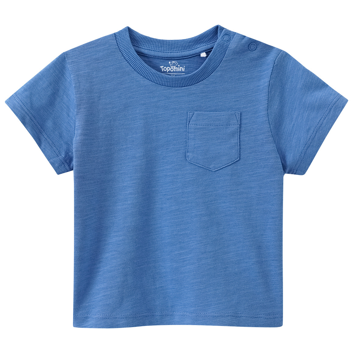 Topomini Baby T-Shirt mit Brusttasche blau