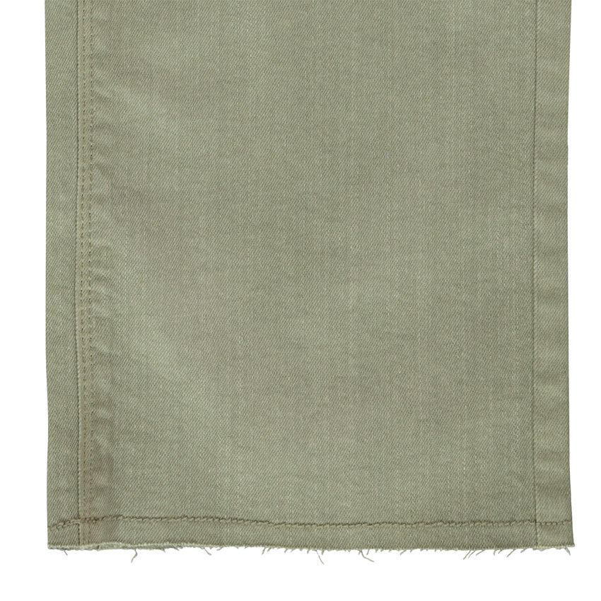 Jean flare uni avec ceinture tressée pour fille - Vert