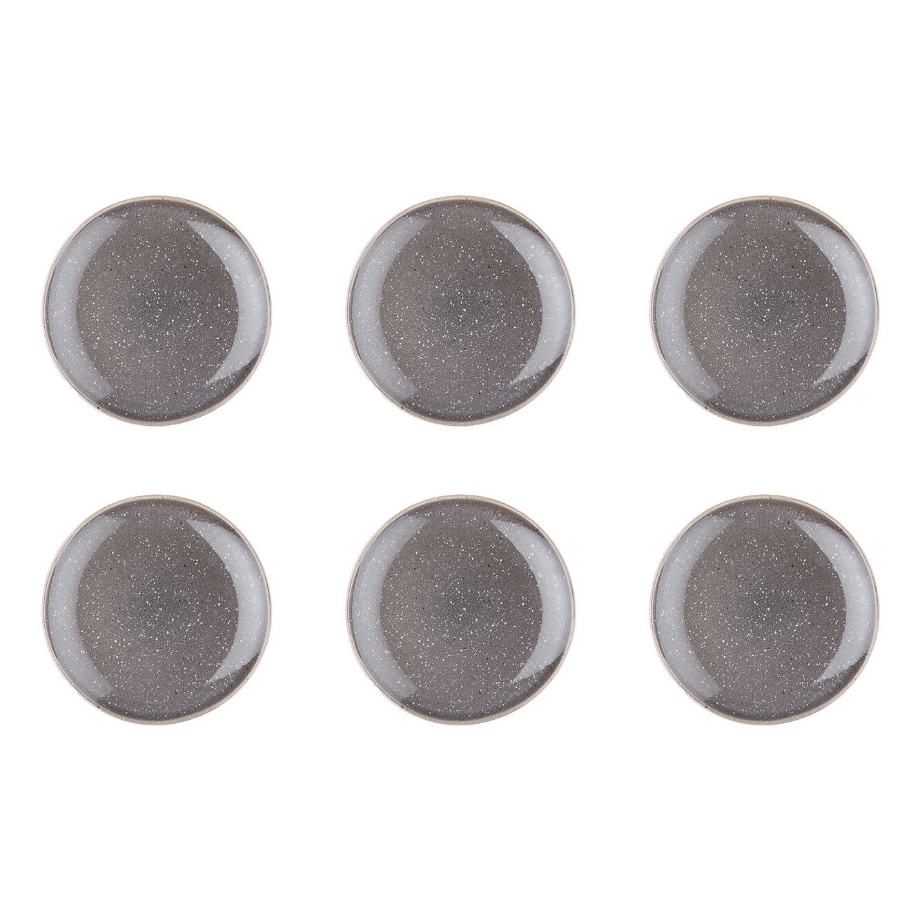 Bjorn 6 Assiettes en Grès dessert Stellar gris/anthracite - D.22 cm