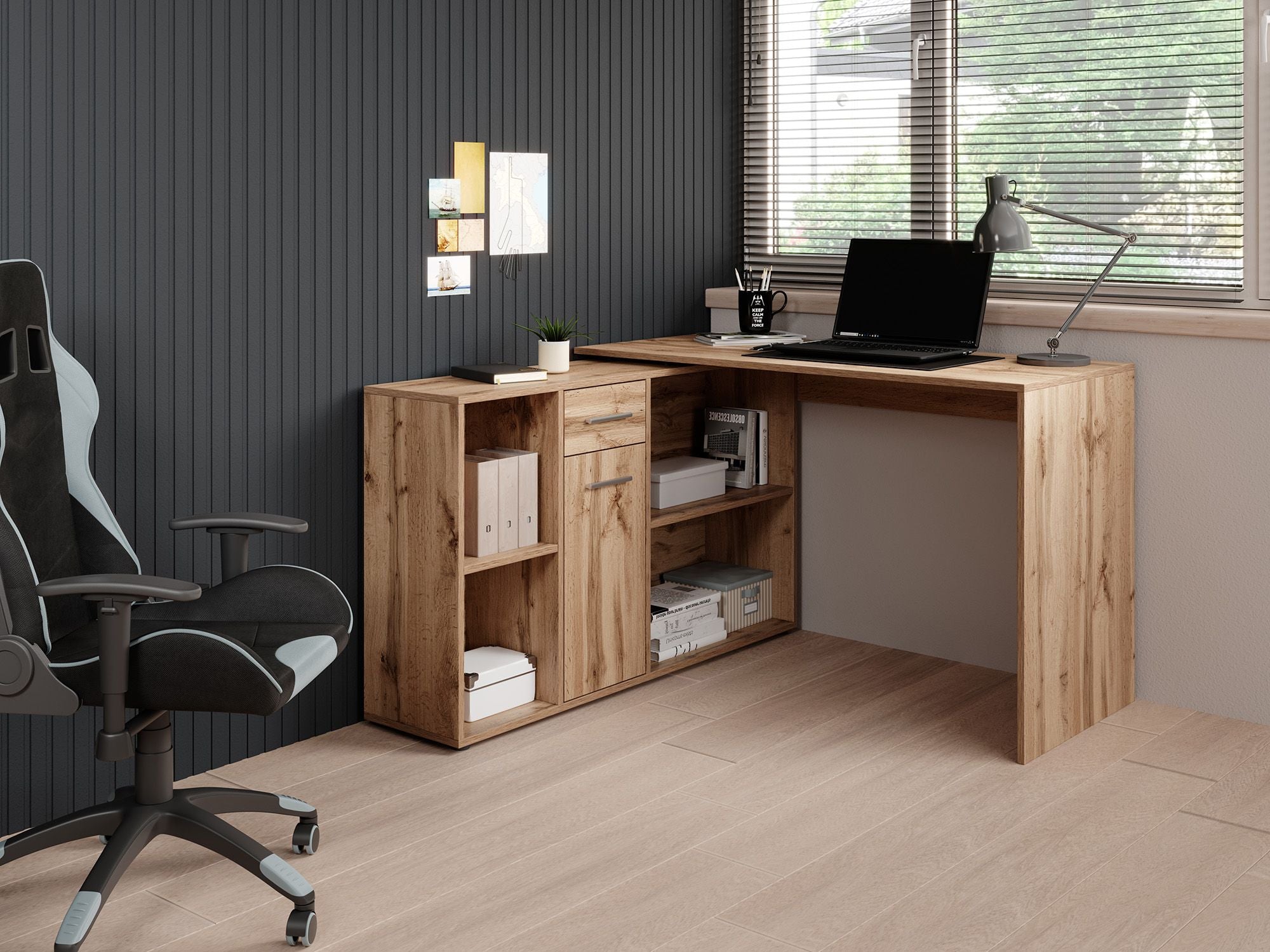 Crister - Bureau - Eiken - 122x120 cm