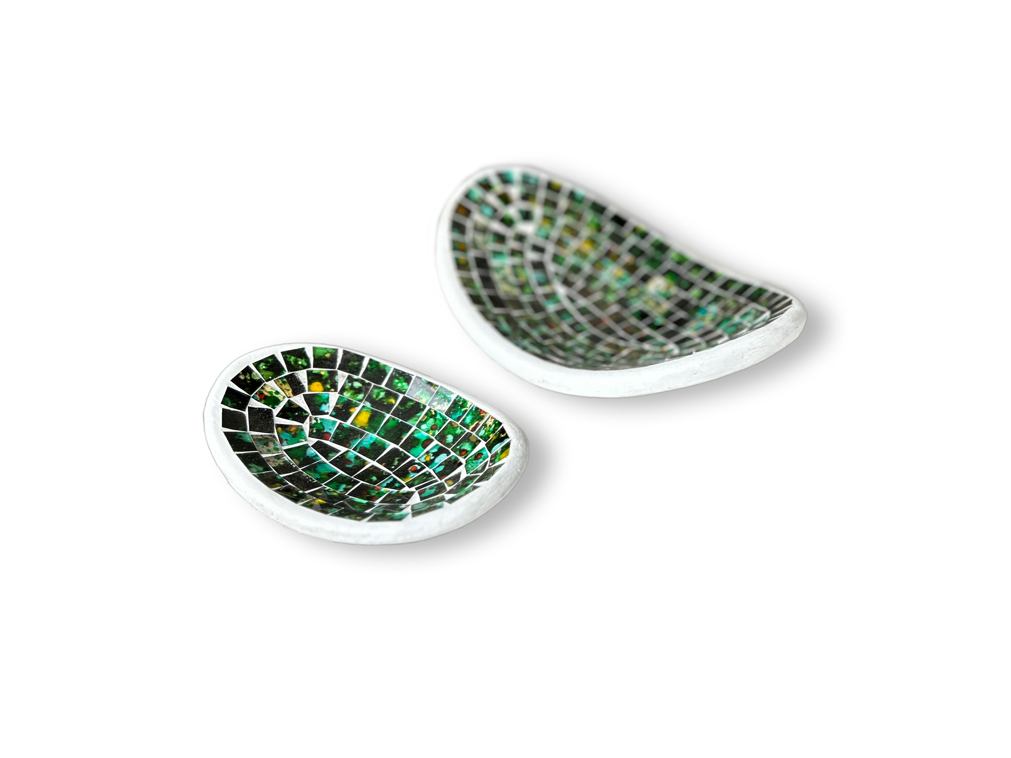 Mosaikschale 'Lali' L, grün, B 25 cm, L 15 cm, H 6 cm von fischer's lagerhaus