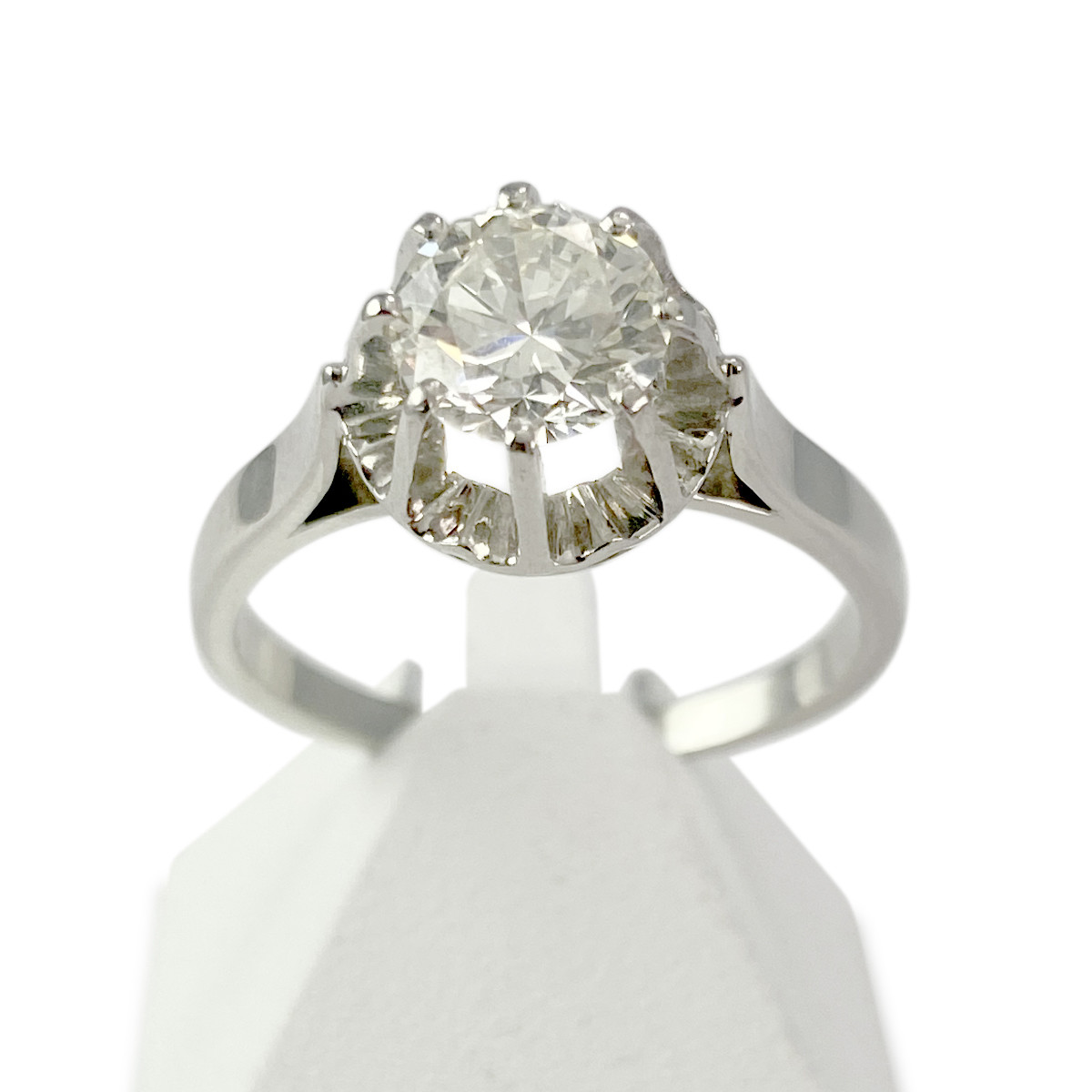Bague d'occasion or 750 blanc diamant