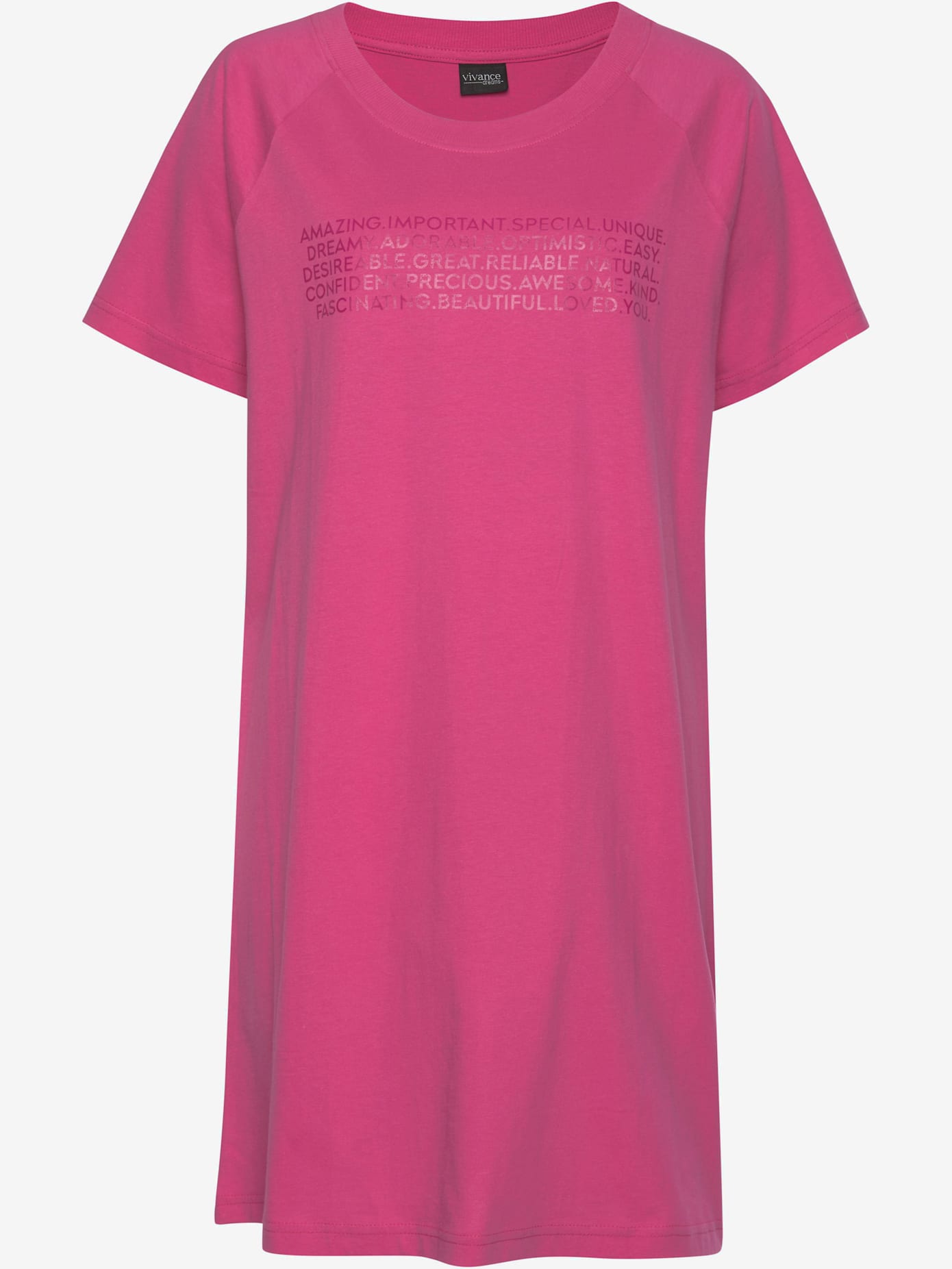 T-shirt de nuit chemise de nuit courte avec imprimé texte devant
