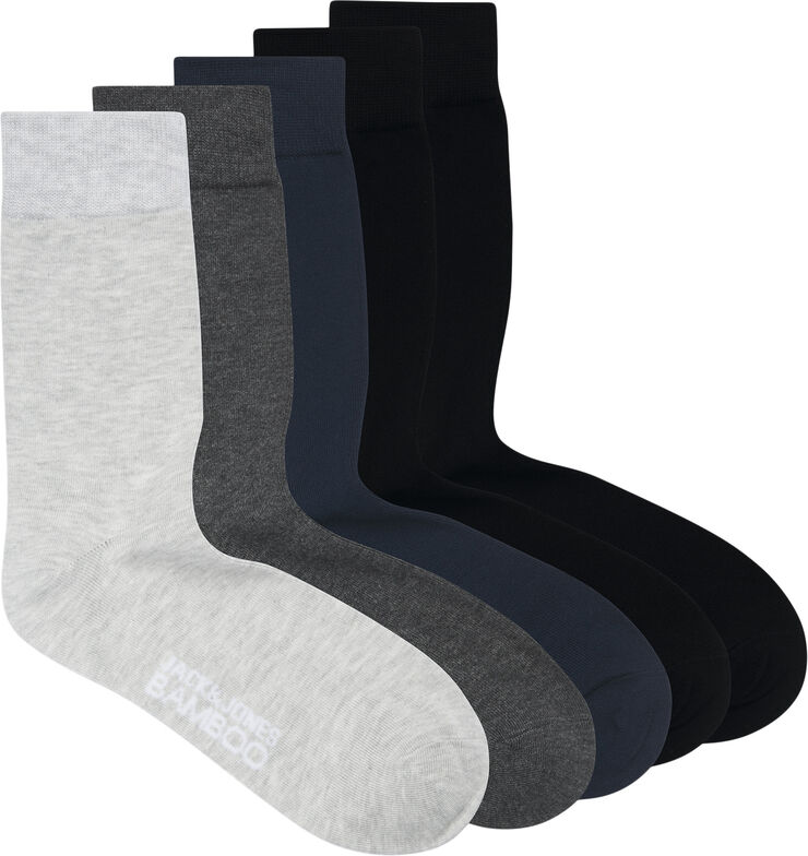 Jack & Jones JACBASIC BAMBOO SOCK 5 PACK NOOS Black/black - navy blazer - dark gr