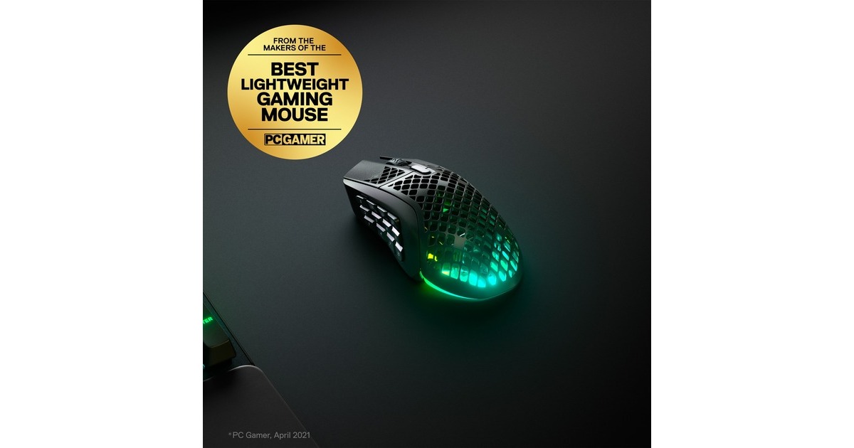 SteelSeriesAerox 9 Wireless gaming muis  (Zwart, 100 - 18.000 CPI, RGB leds)