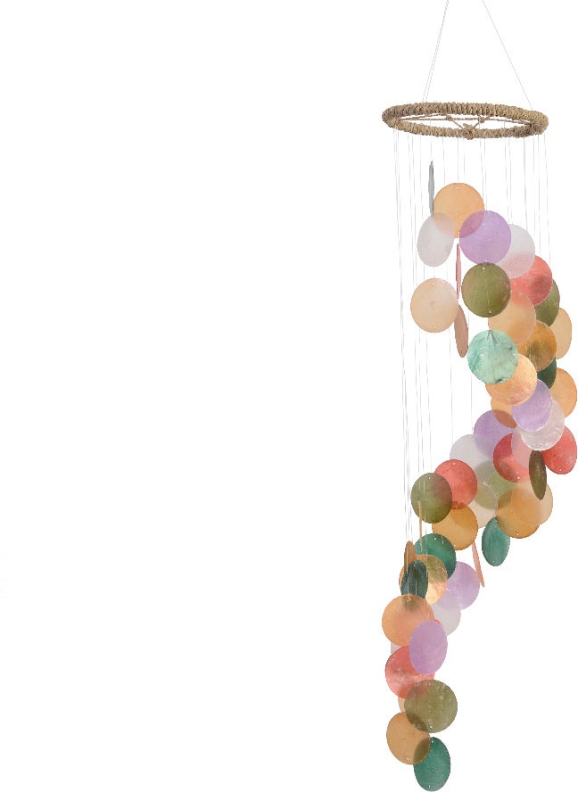 Decoris windgong schelpen Boris multi D 14 H 62 cm