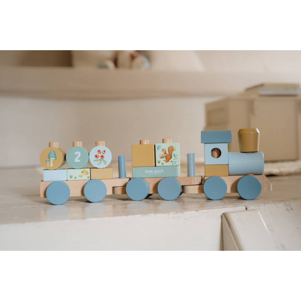 Little Dutch Forest Friends houten blokkentrein