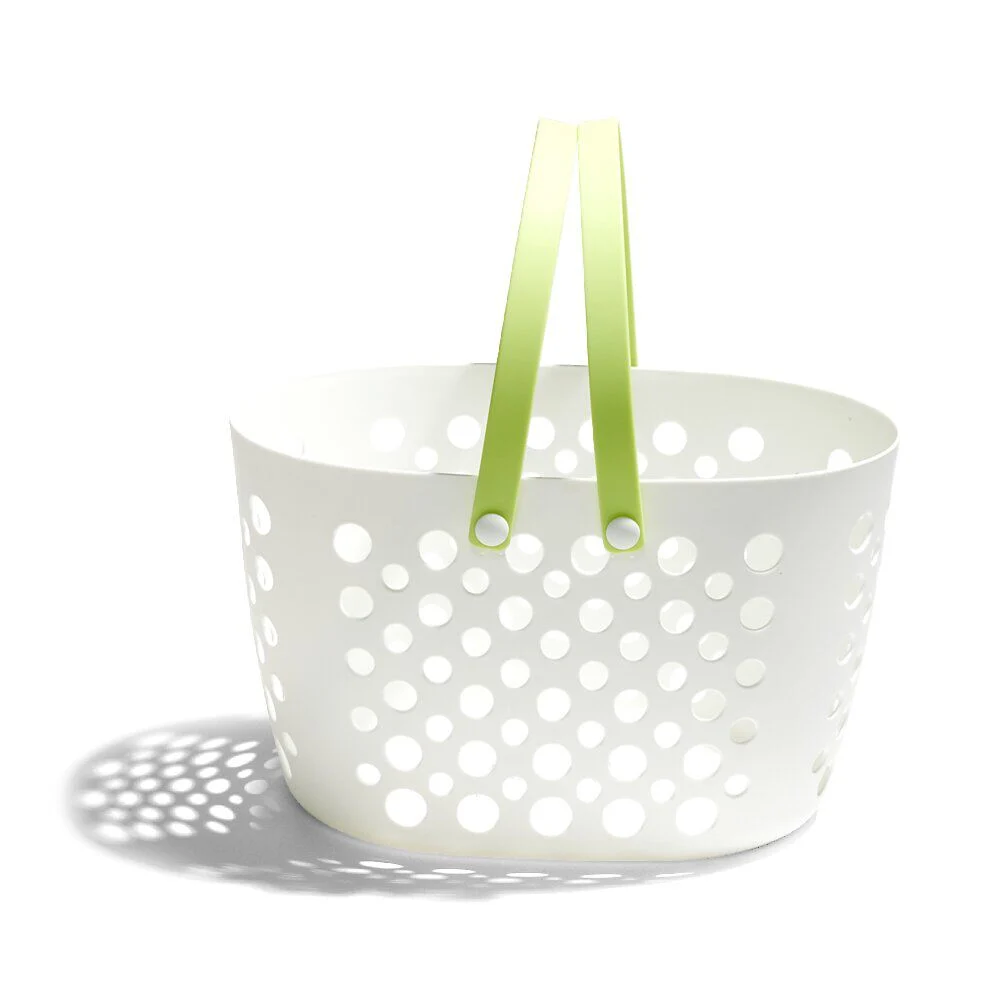 Panier de rangement plastique blanc ajouré 31x21xH19cm - 3 modèles