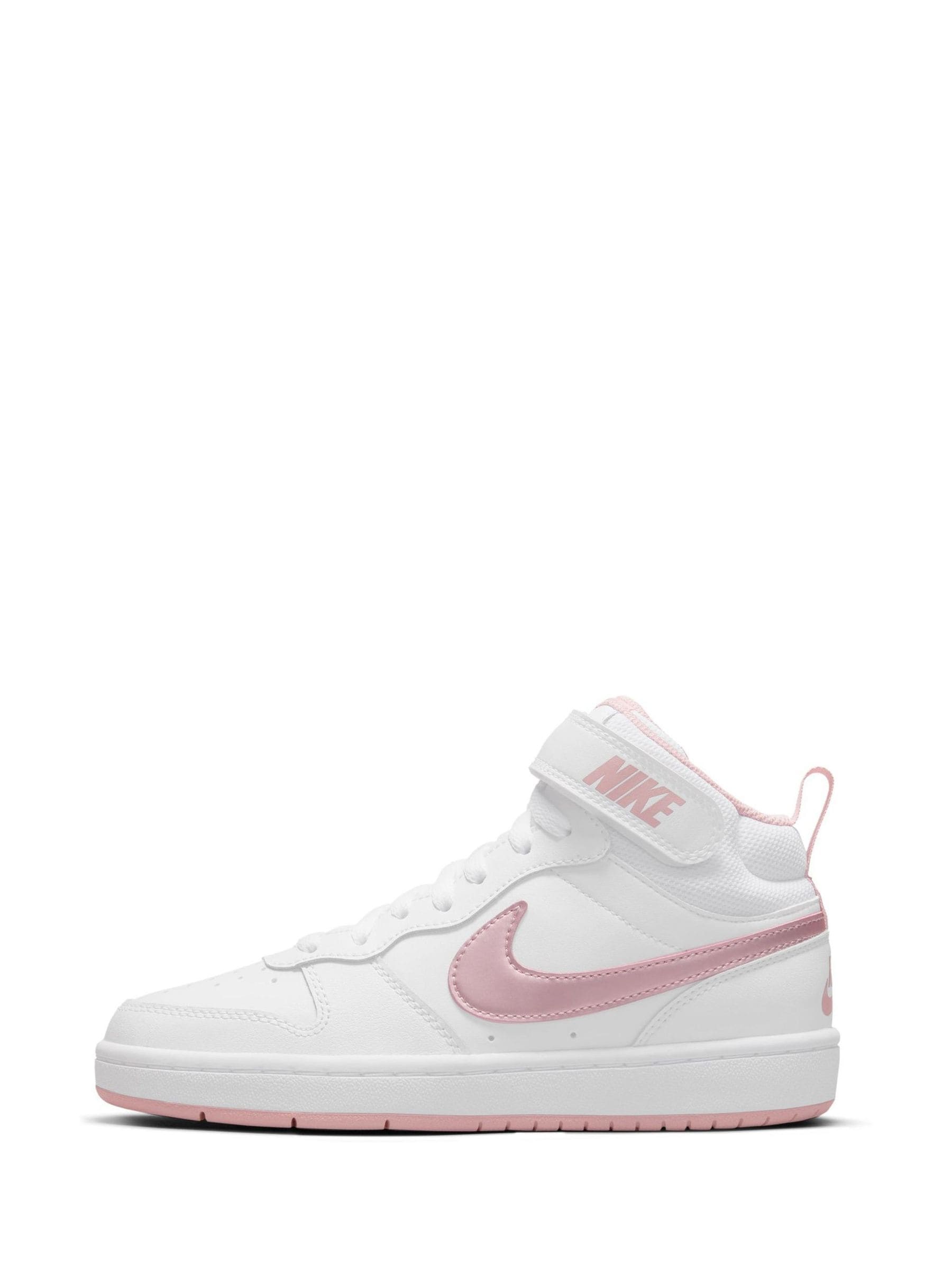 Wit-roze glazuur - Nike Court Borough Mid sneakers voor jeugd