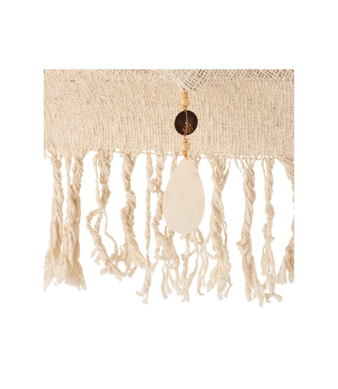 Paris Prix - Parasol Déco pompons & Coquillages 250cm Beige