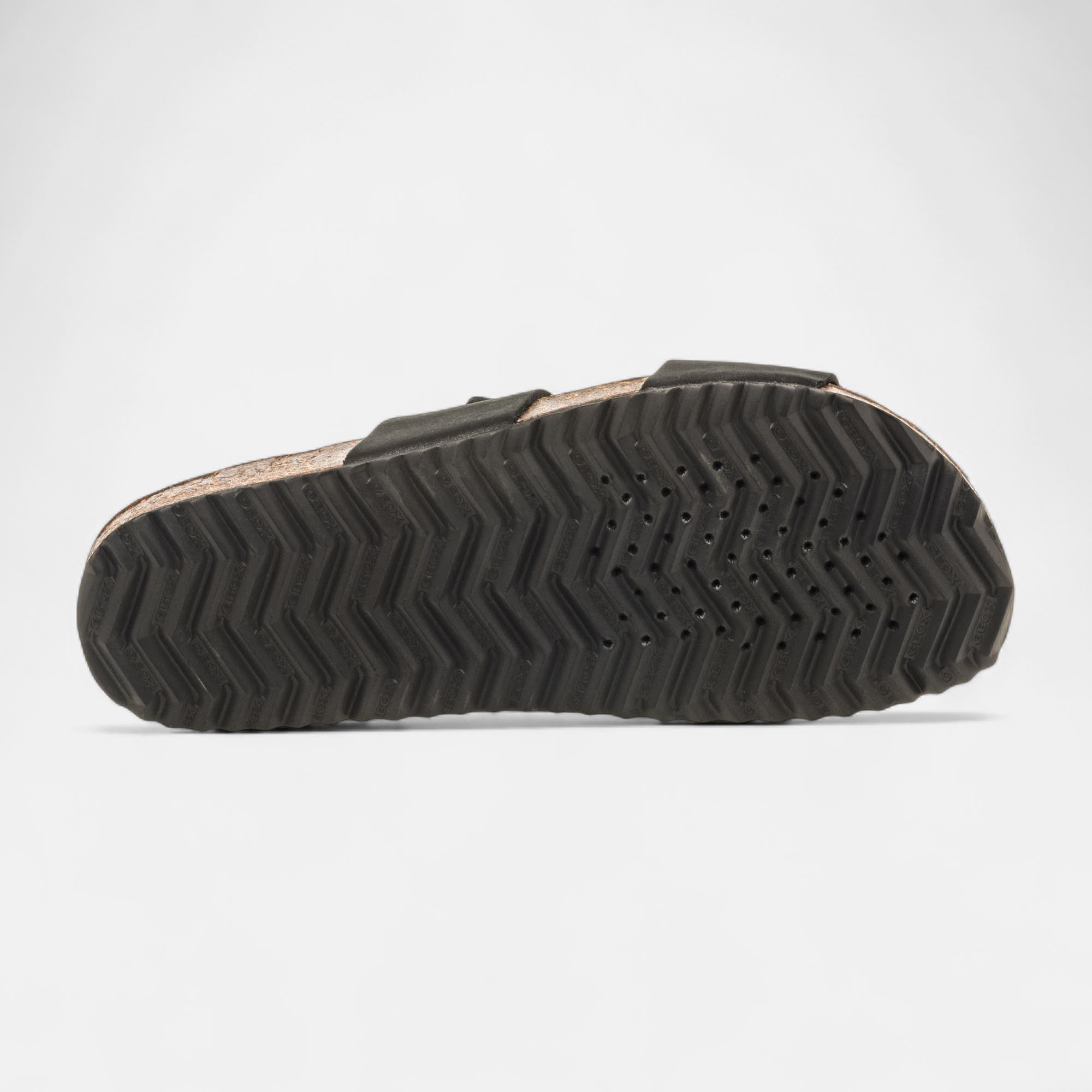 Mules semelle liège Femme en cuir noir