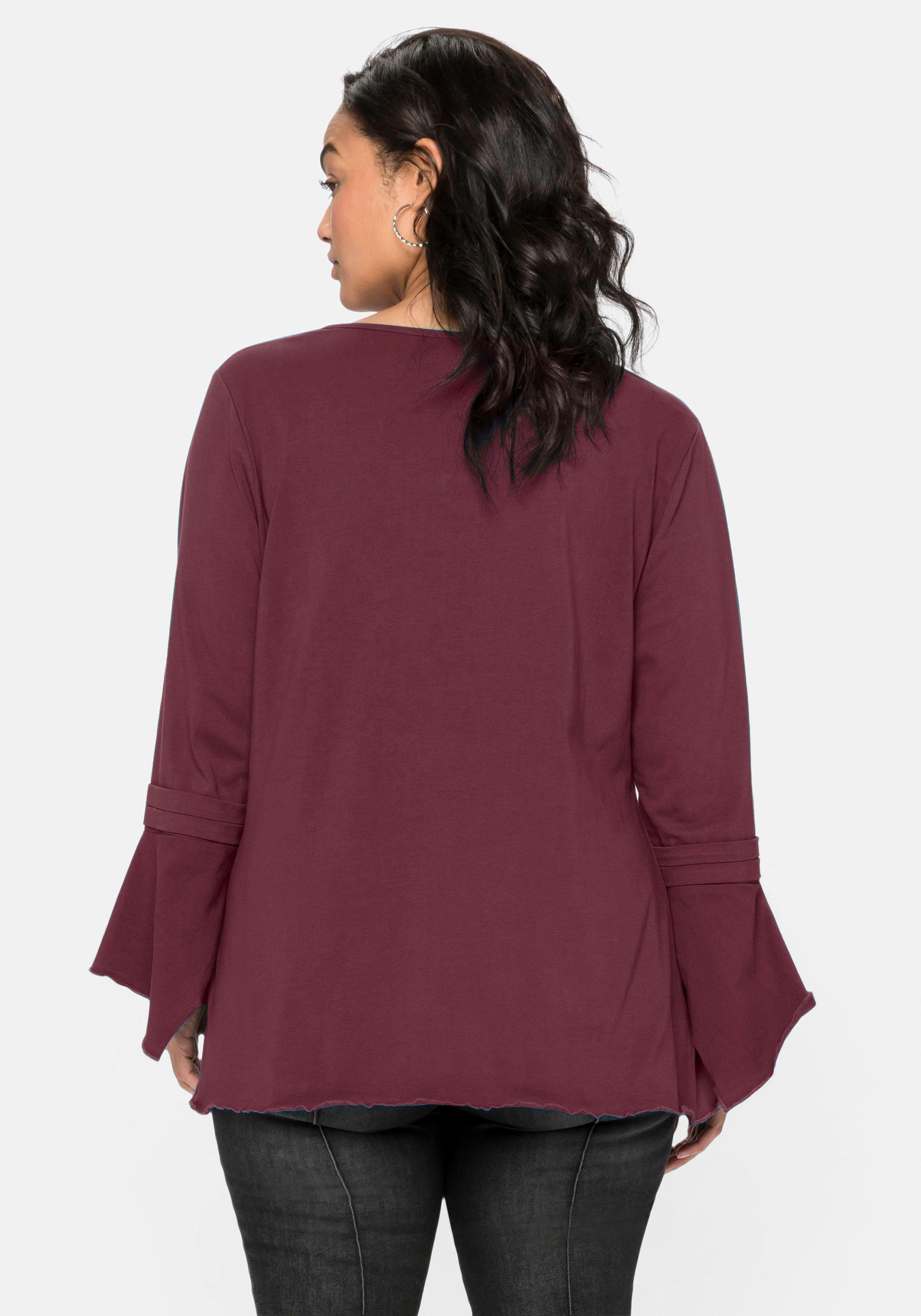 Langarmshirt mit Ärmeln in Zipfelform
