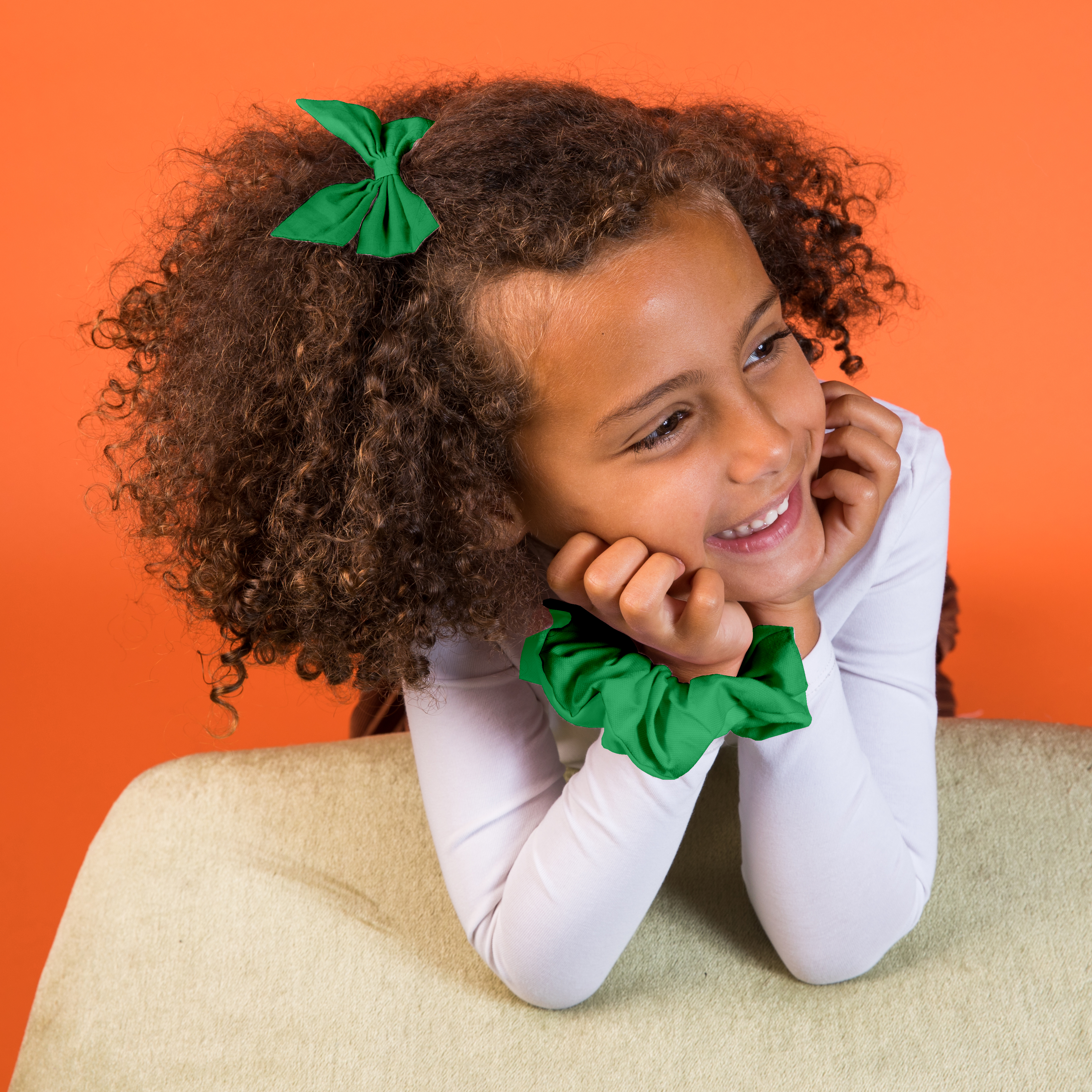 Barrette Noeud Papillon Vert Vif