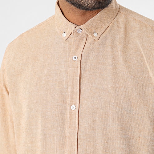 Chemise Manches Longues Beige