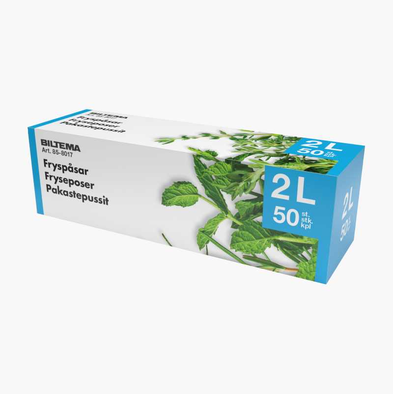 Fryseposer, 2 liter, 50-pk.
