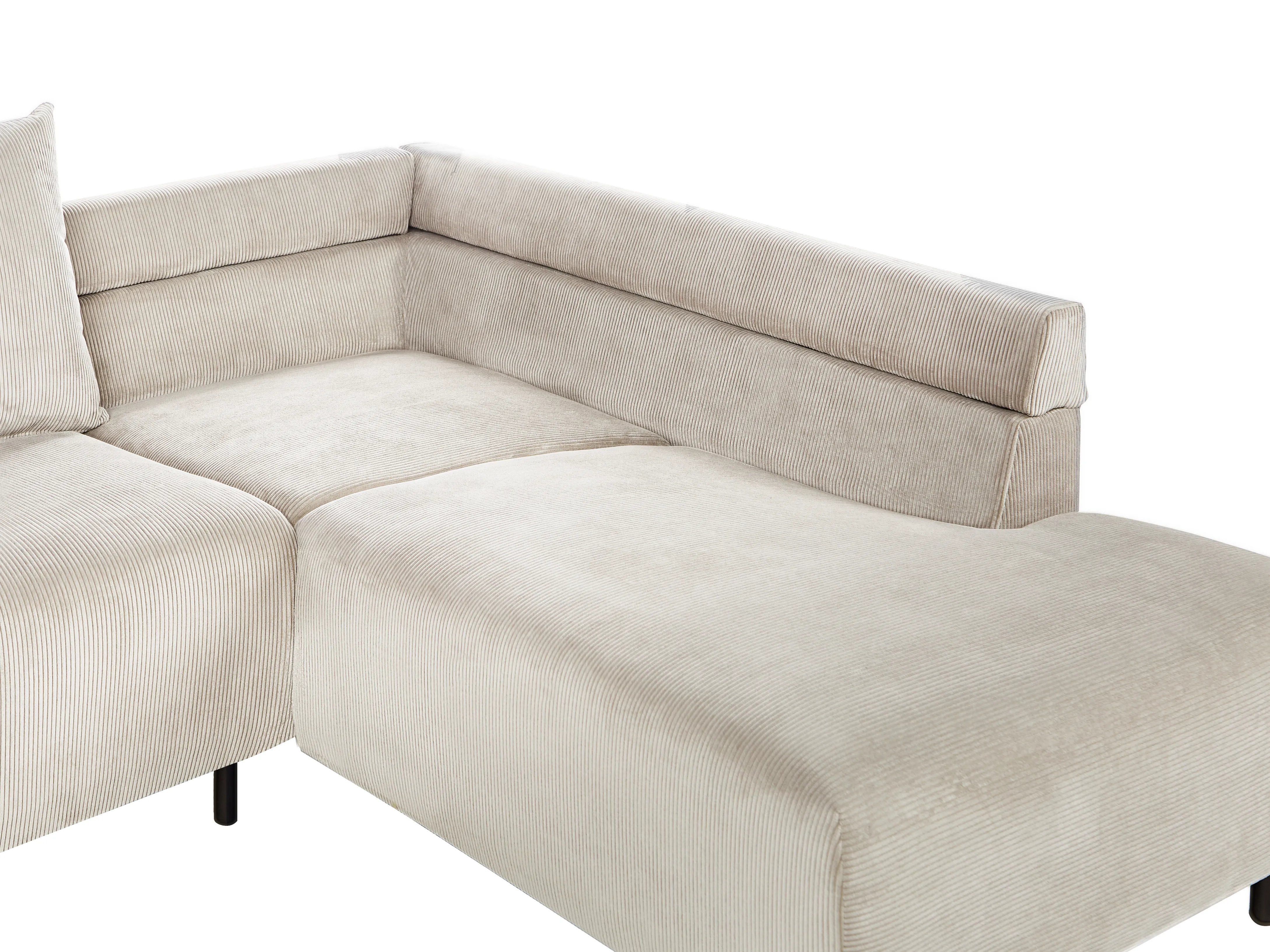 Hoekbank 4-zits LUNNER Corduroy Beige linkszijdig