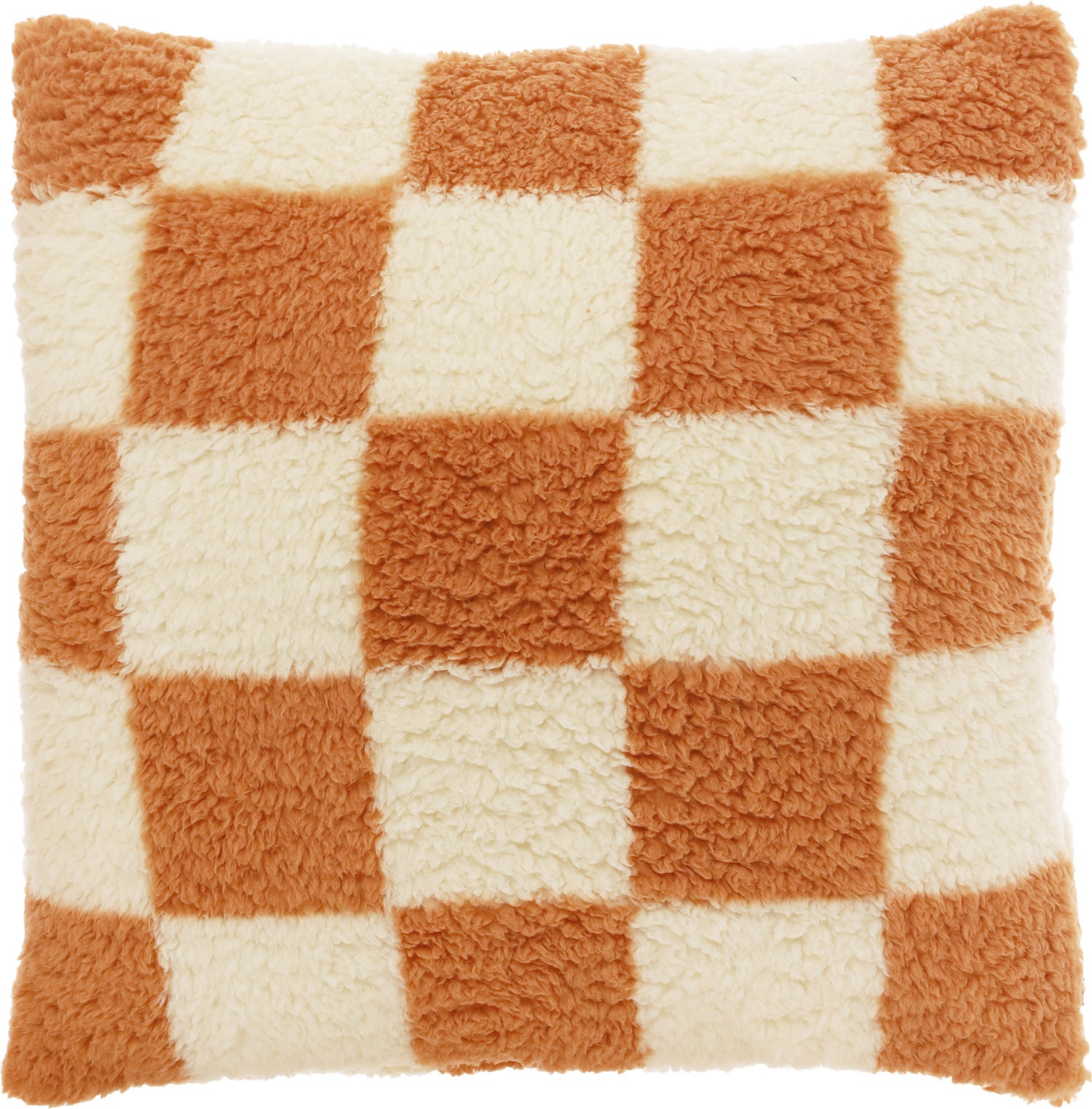 Unique Living sierkussen Check wit / oranje 53 x 53 cm