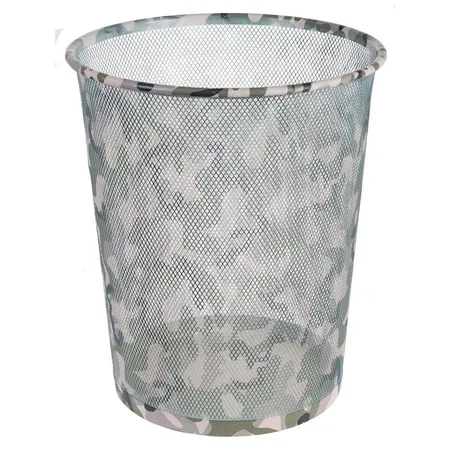 Idena Papierkorb Metall Camouflage,ca. 10,8 Liter Ø257 x 293mm