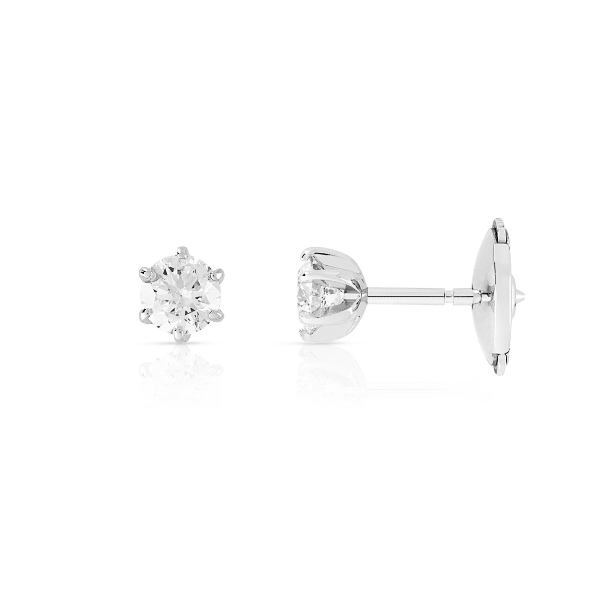 Boucles d'oreilles or 750 blanc diamant H/P1