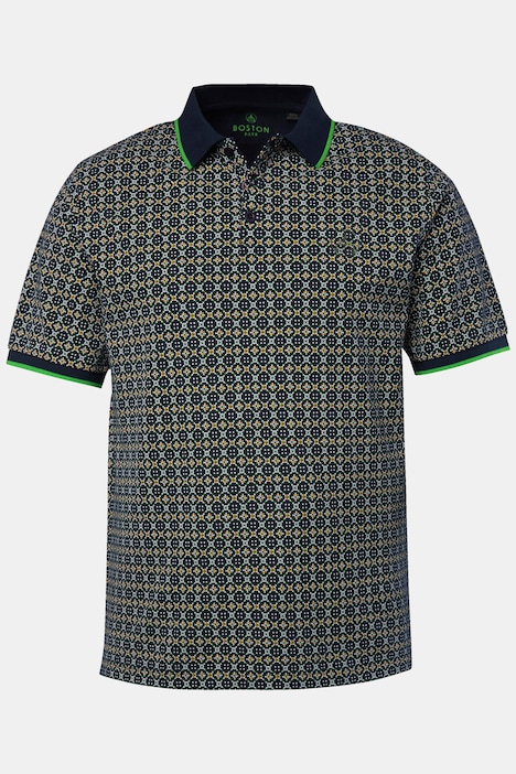 Boston Park Poloshirt, Halbarm, Allover-Muster, bis 84/86